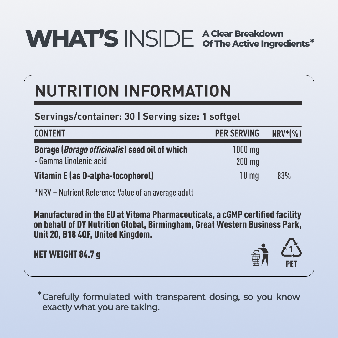 DY Nutrition DY Life huile de bourrache vitamine E 30 softgels