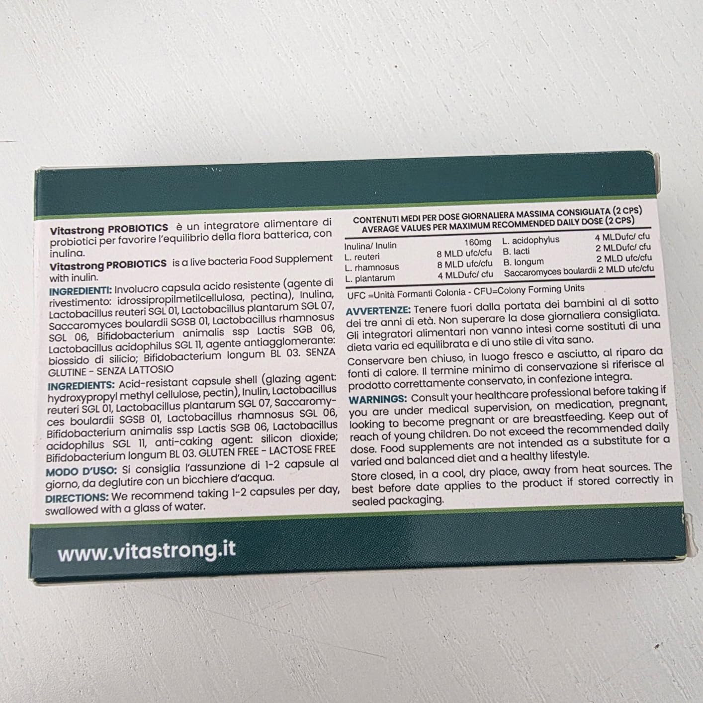 Vitastrong Probiotique Flore Intestinale 30 Milliards UFC 30 Gélules