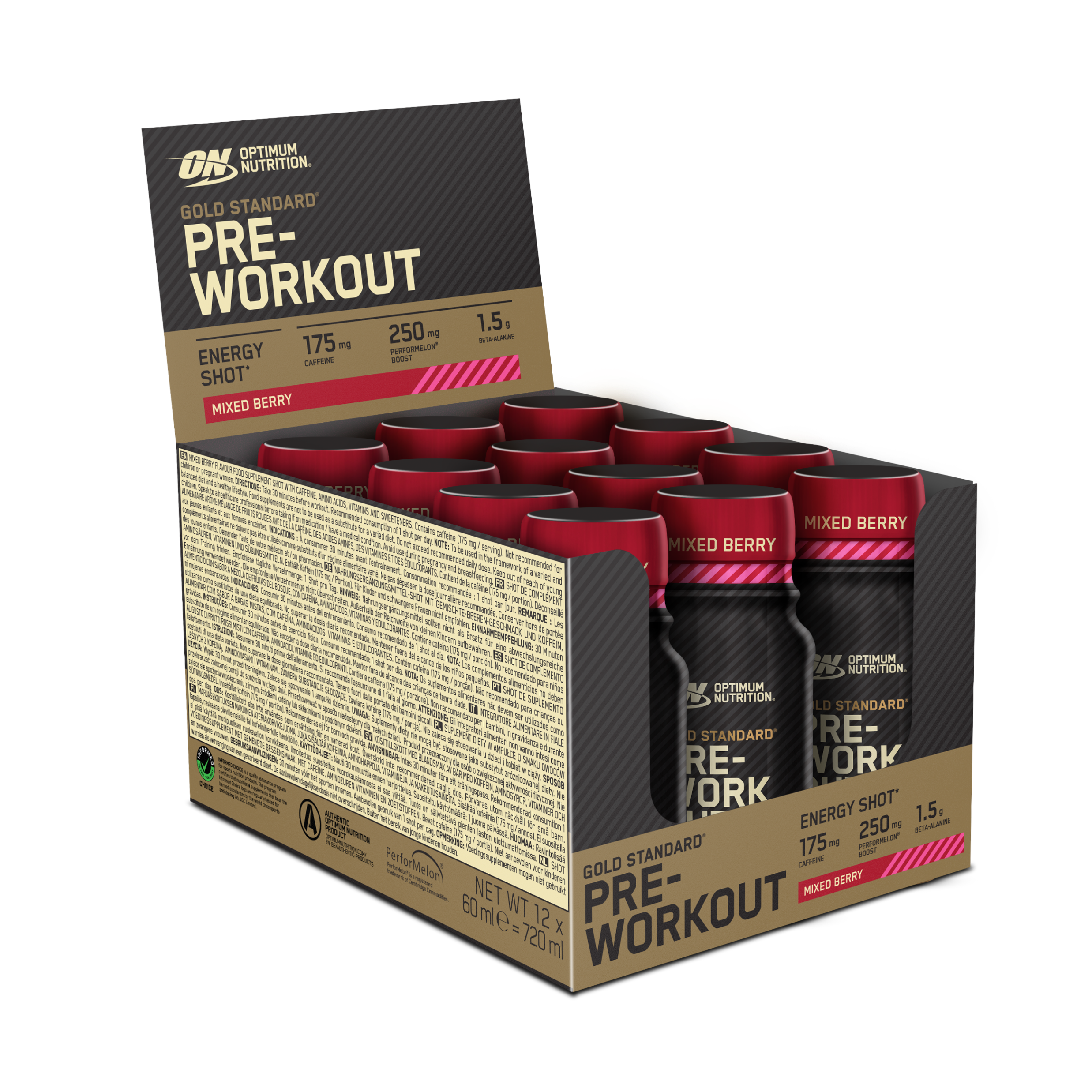 Optimum Gold Standard Pre-Workout Shot Cola 60 ml Caféine