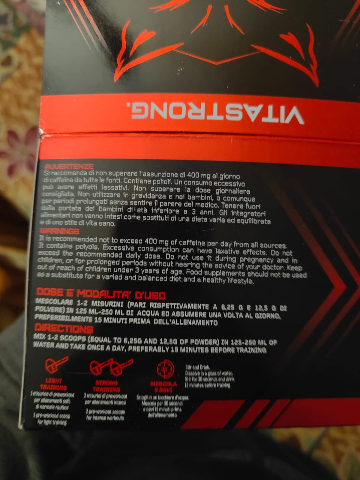 Vitastrong Pre-Workout booster orange caféine 300 g 24 doses