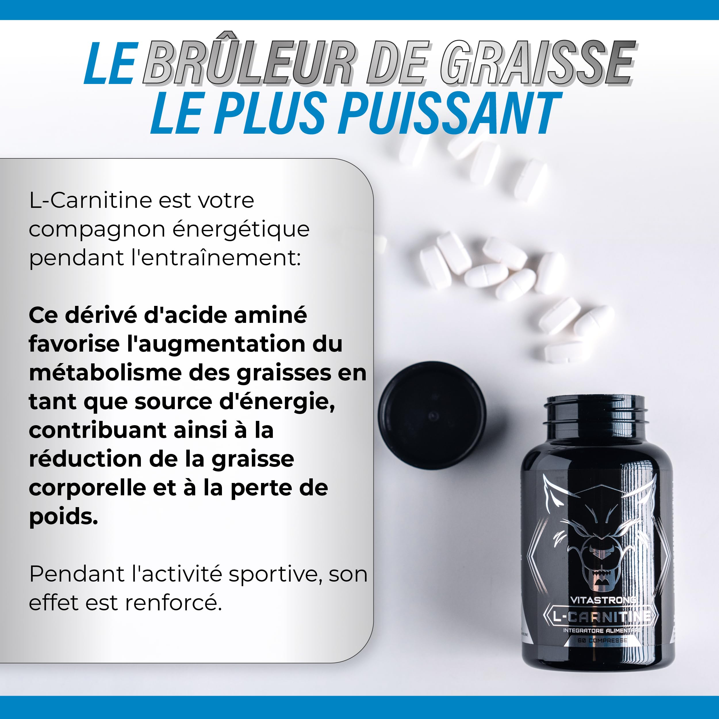 Vitastrong Acetyl L-Carnitine 1000 mg comprimés 60 cpr énergie