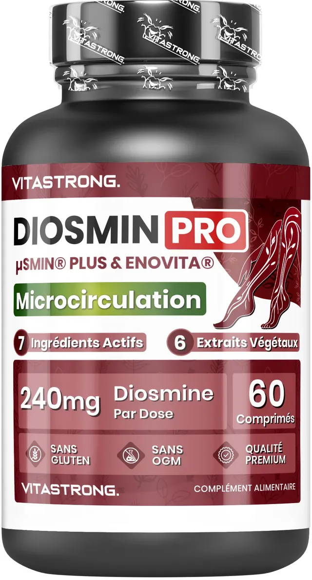 Vitastrong Diosmin PRO Diosmine Micronisée Vegan 60 Comprimés jambes