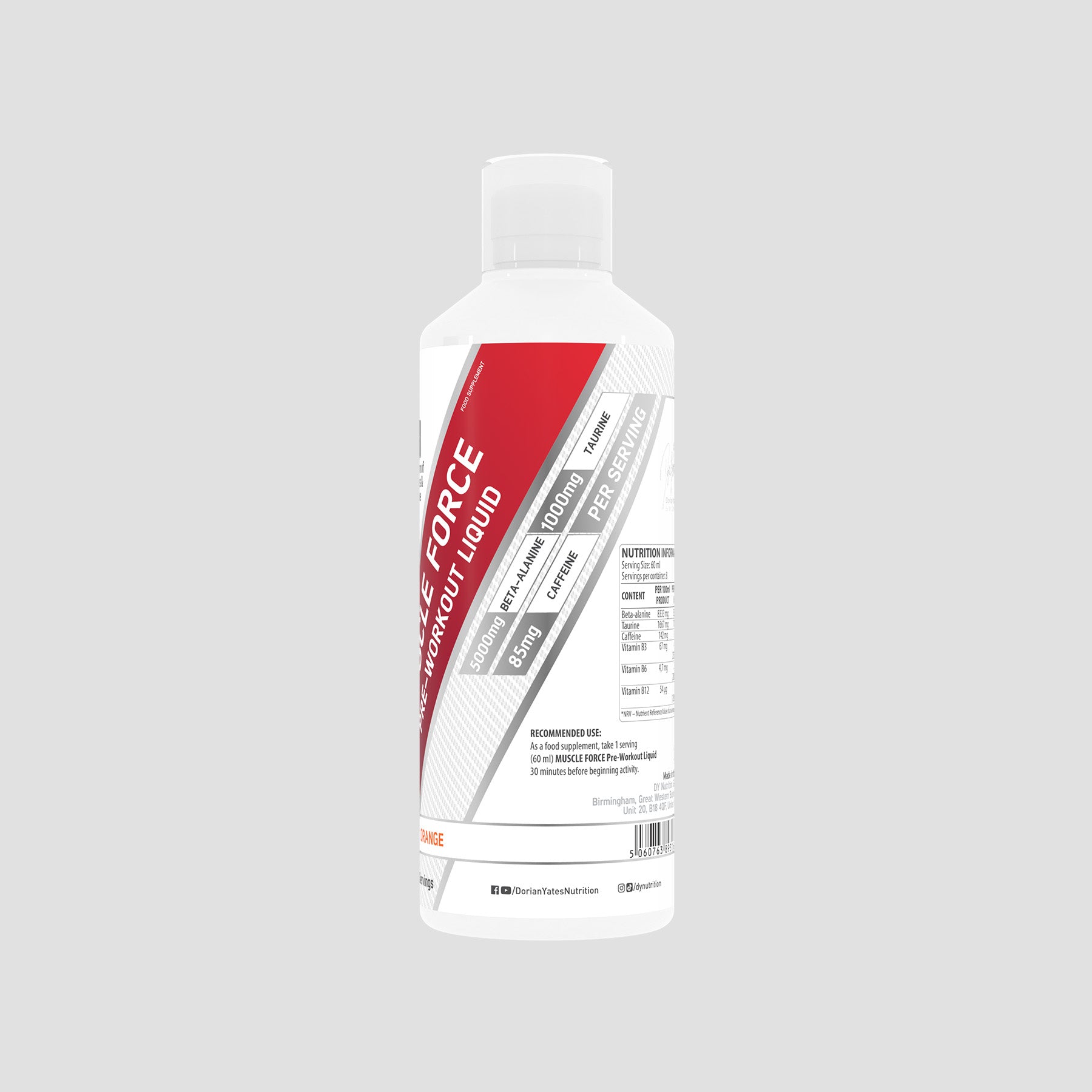 DY Nutrition Muscle Force Pré-Workout Shot Pêche-Ananas-Orange
