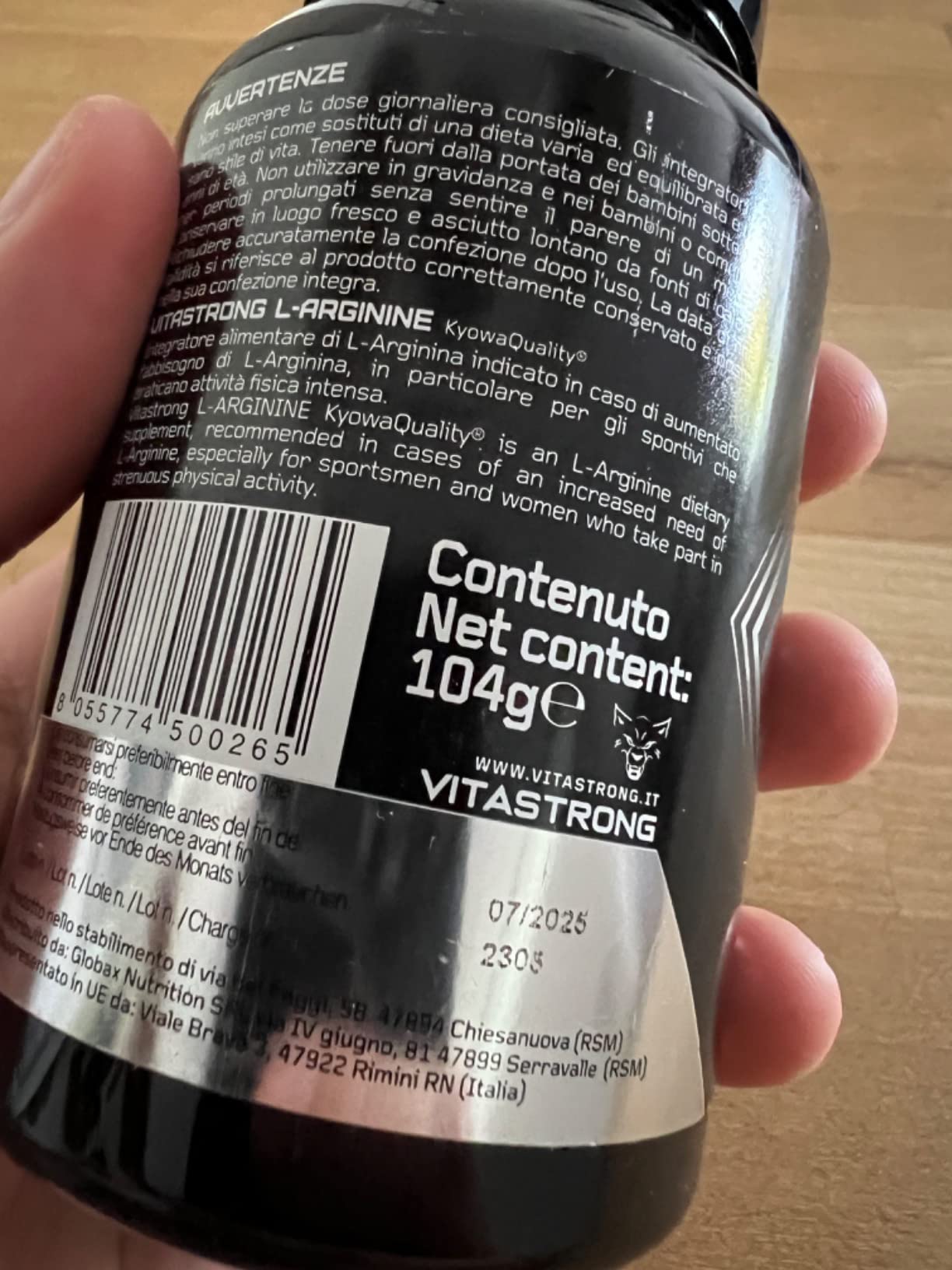 Vitastrong Arginine 4500 mg + B6 comprimés 120 cpr Kyowa