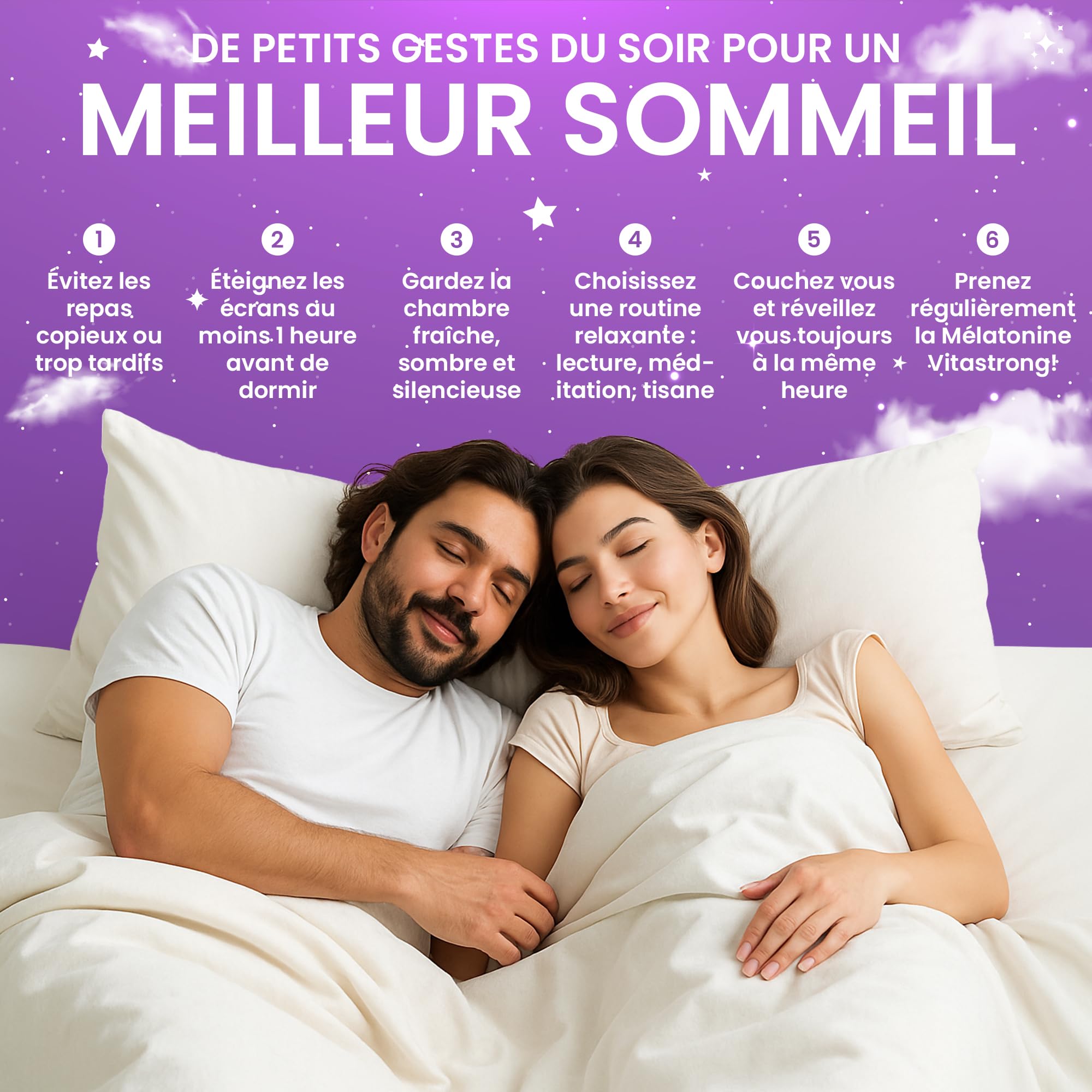 Vitastrong Sommeil Melatonine Complex 1mg 365 micro-comprimés
