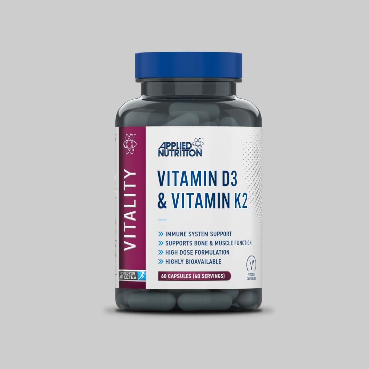Applied Nutrition Vitality vitamine D3 K2 60 gélules