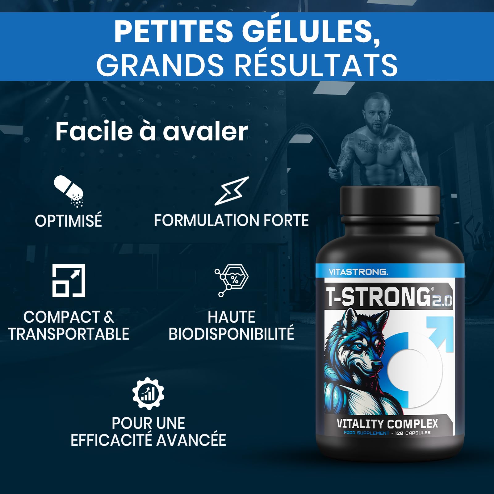 Vitastrong Vitalité Maca Complex 120 gélules arginine zinc