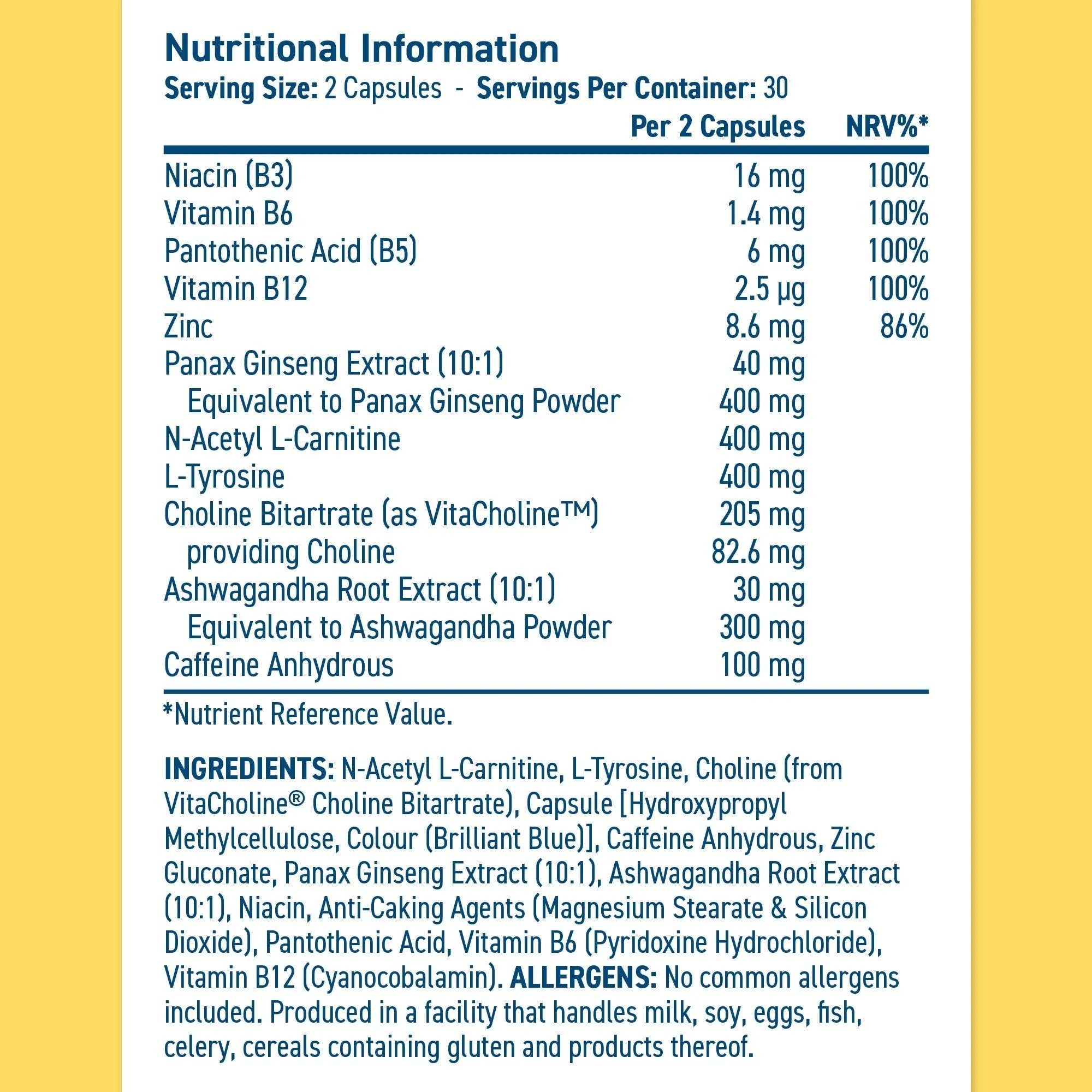 Applied Nutrition Brain Fuel gélules concentration 60 gélules