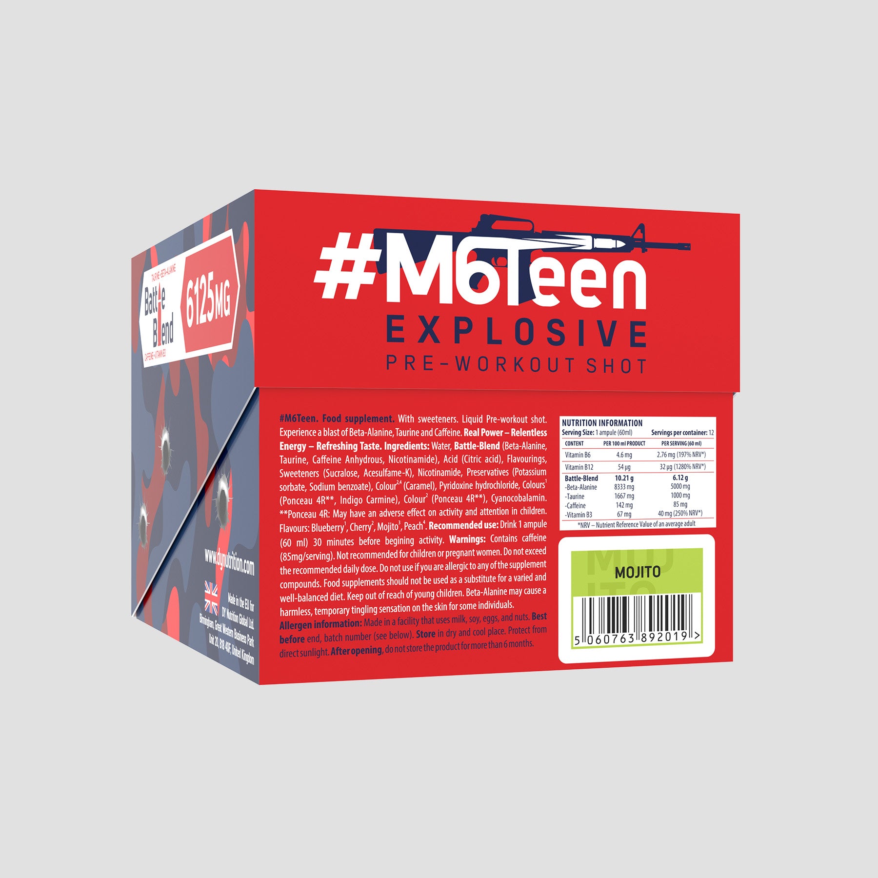DY Nutrition M6Teen Pré-Workout 12x60ml pêche