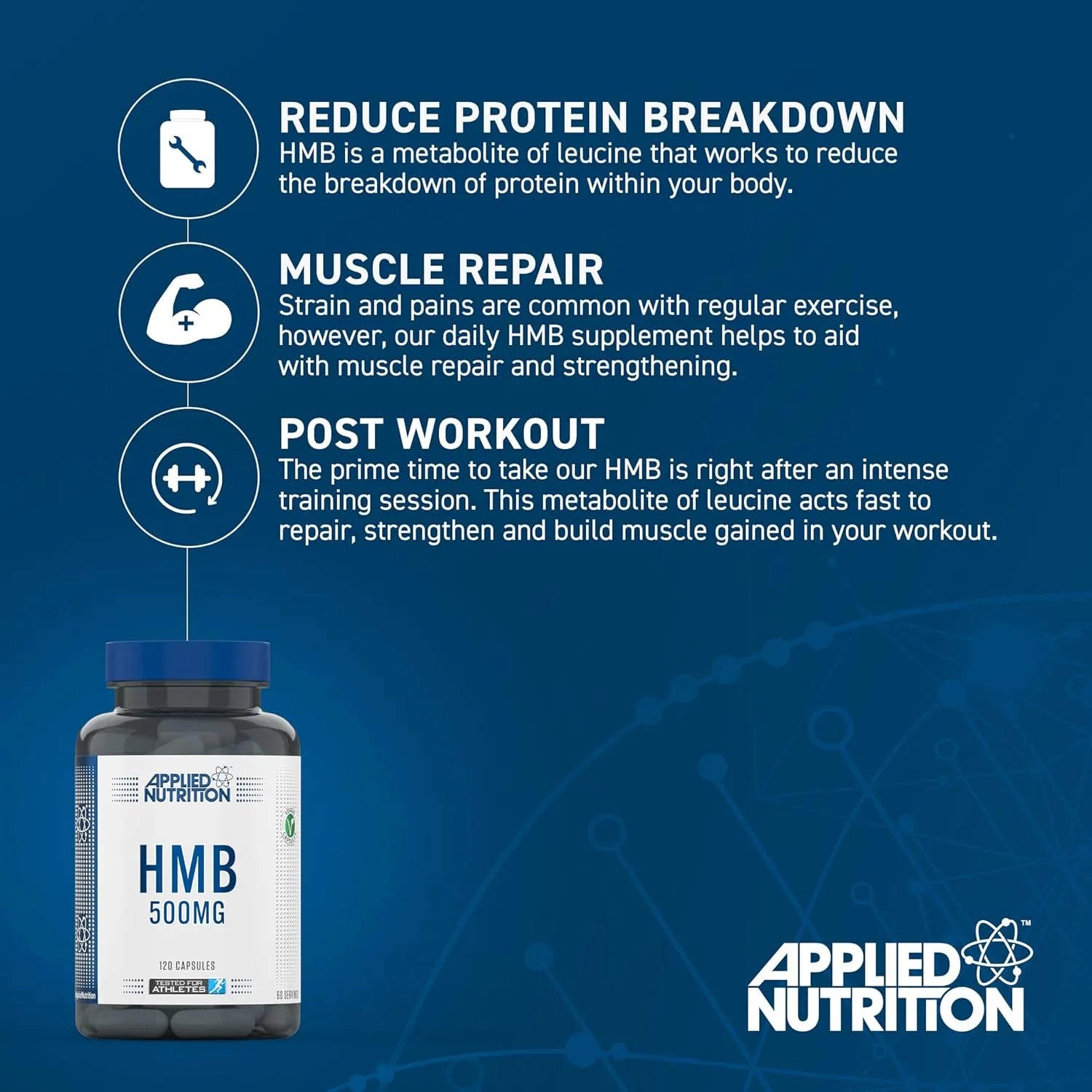 Applied Nutrition HMB 500 mg Gélules 120 Capsules