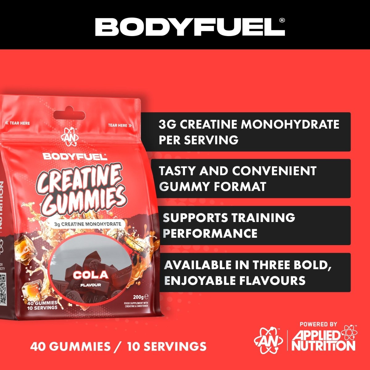 Applied Nutrition BodyFuel gummies créatine berry blast