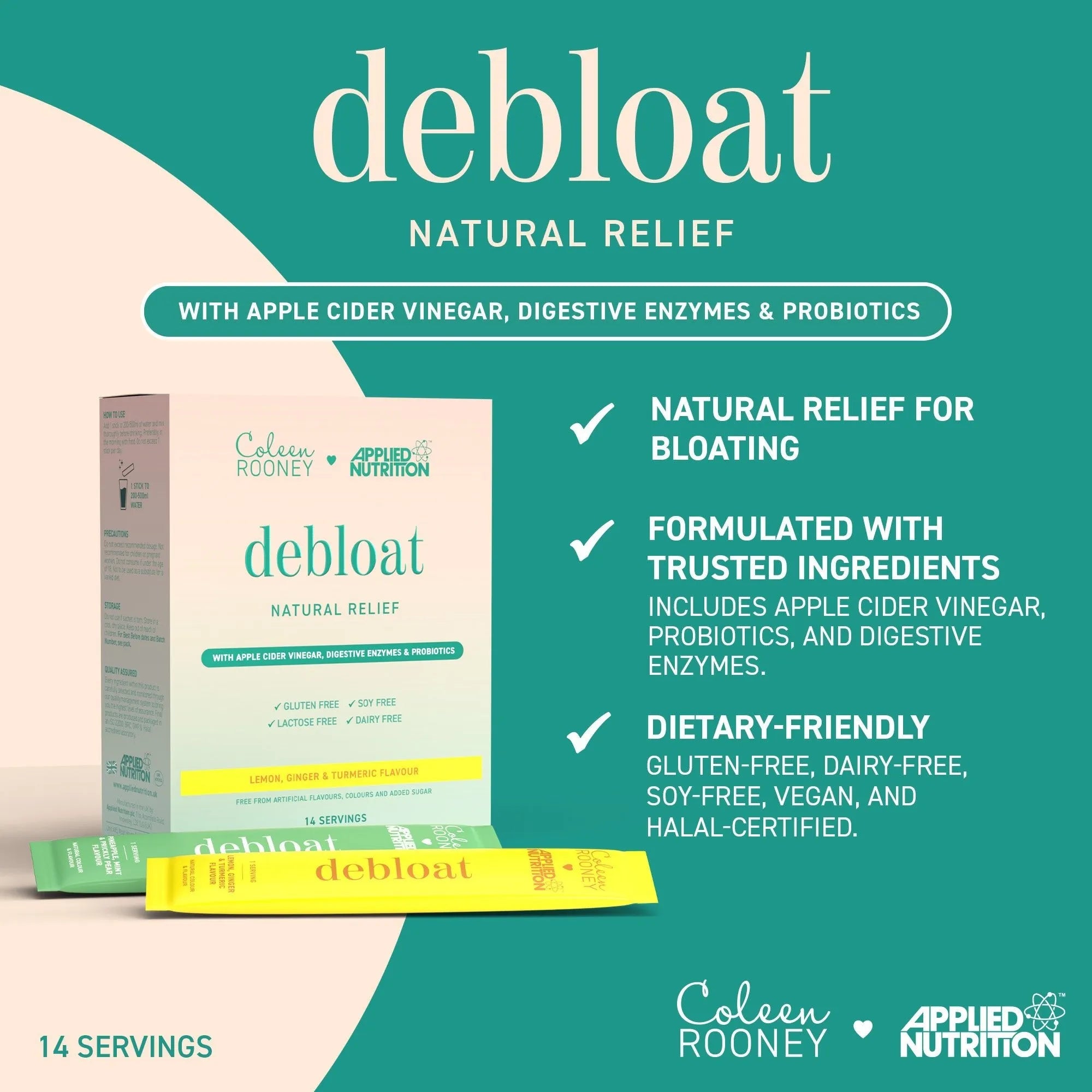 Coleen Rooney Debloat Powder sticks 14 doses citron
