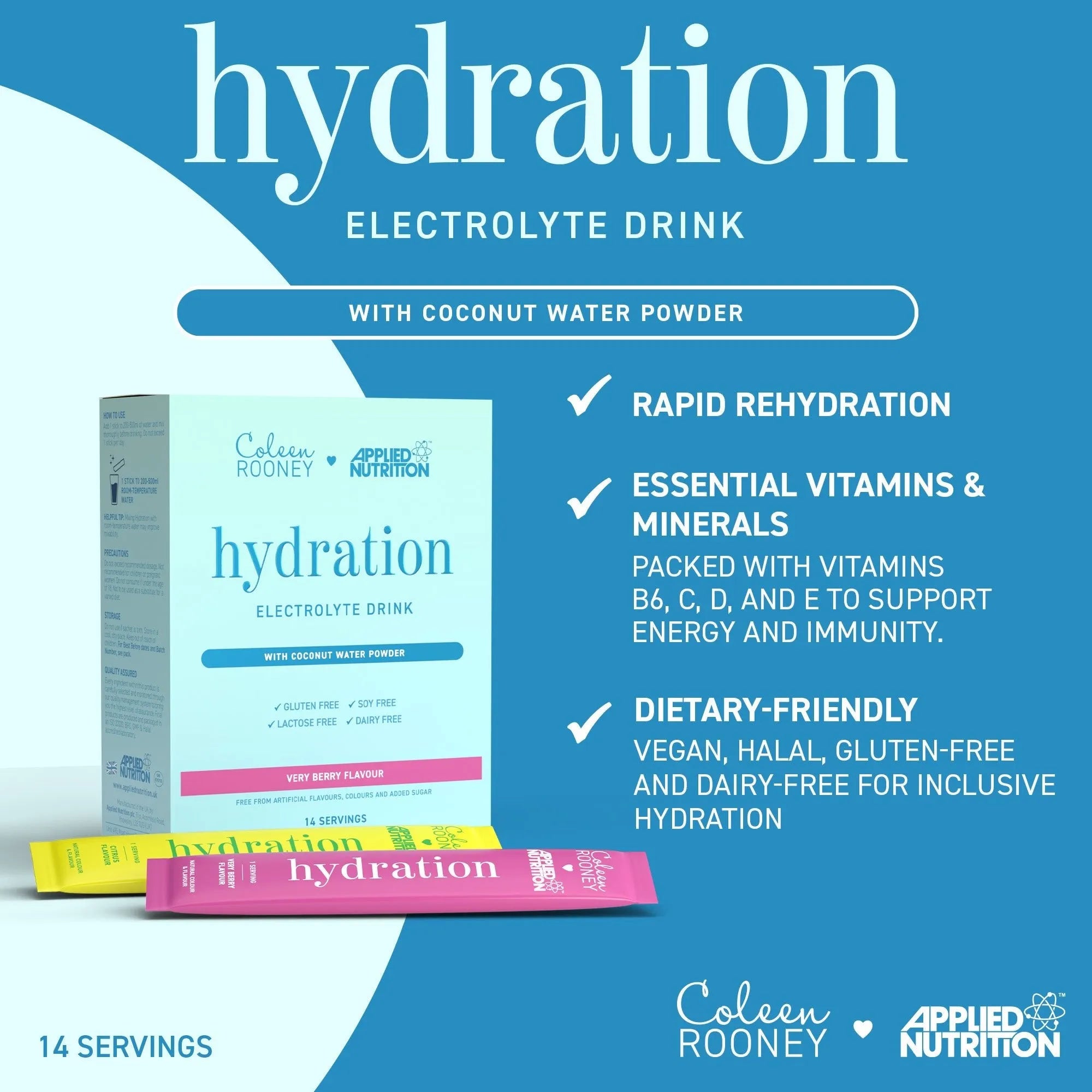 Applied Nutrition Coleen Hydration poudre Citrus 14 sachets