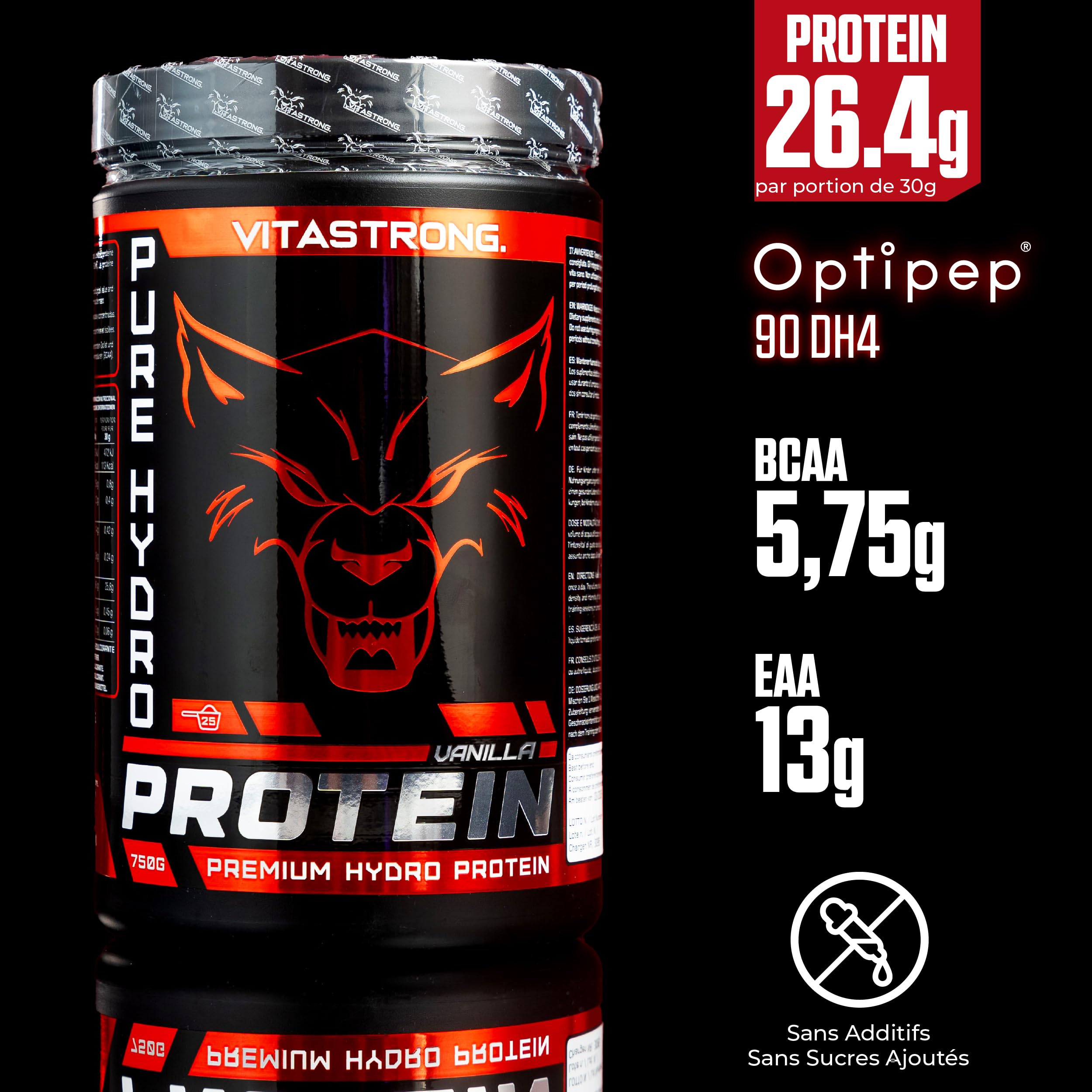Vitastrong Whey Isolate Optipep poudre vanille