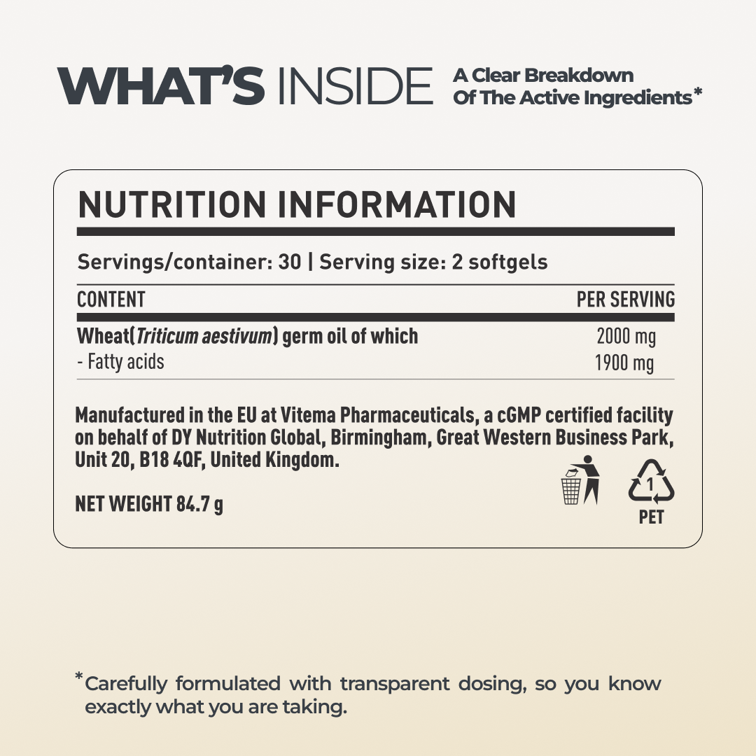 DY Nutrition DY Life huile germe de blé 60 softgels vitamine E