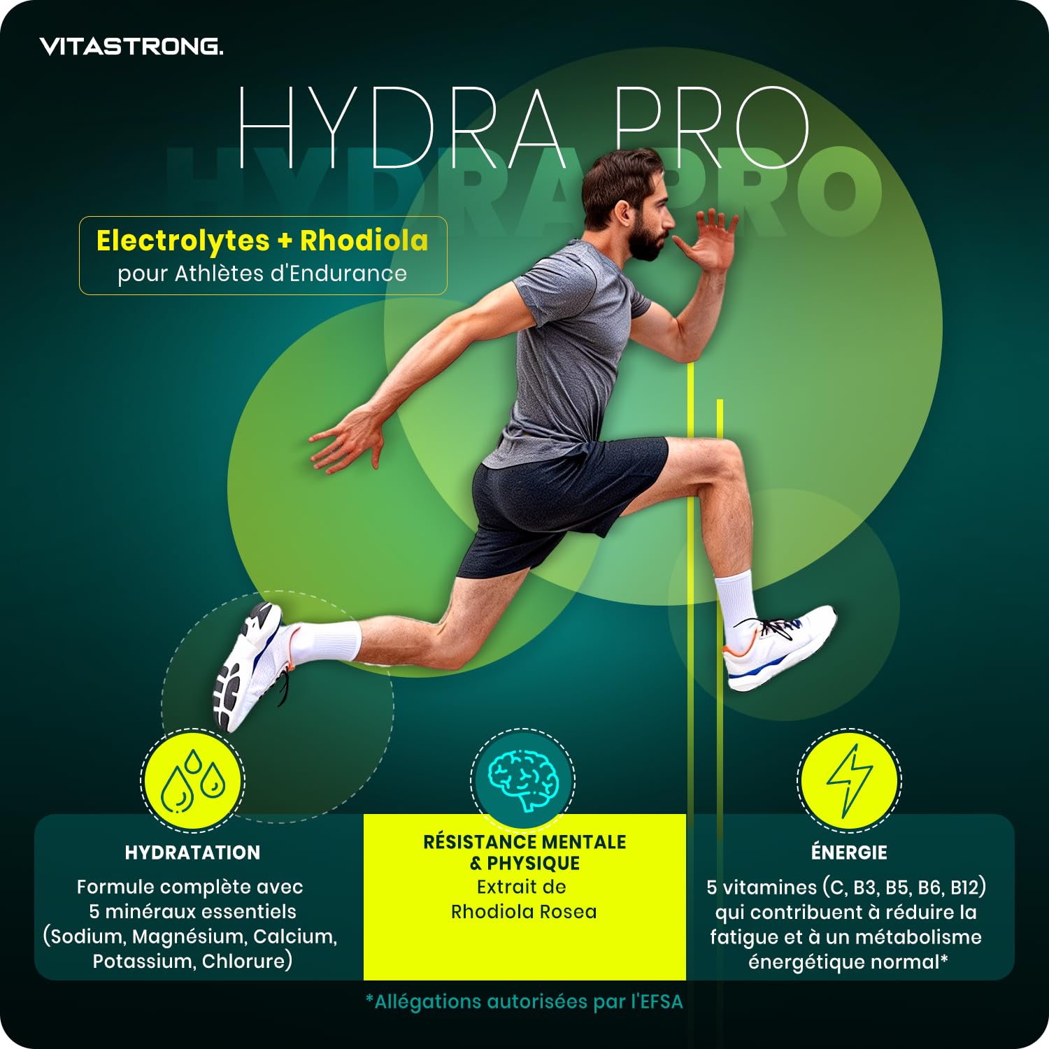 Vitastrong Hydra Pro Électrolytes en Poudre Orange 250g 5 Minéraux