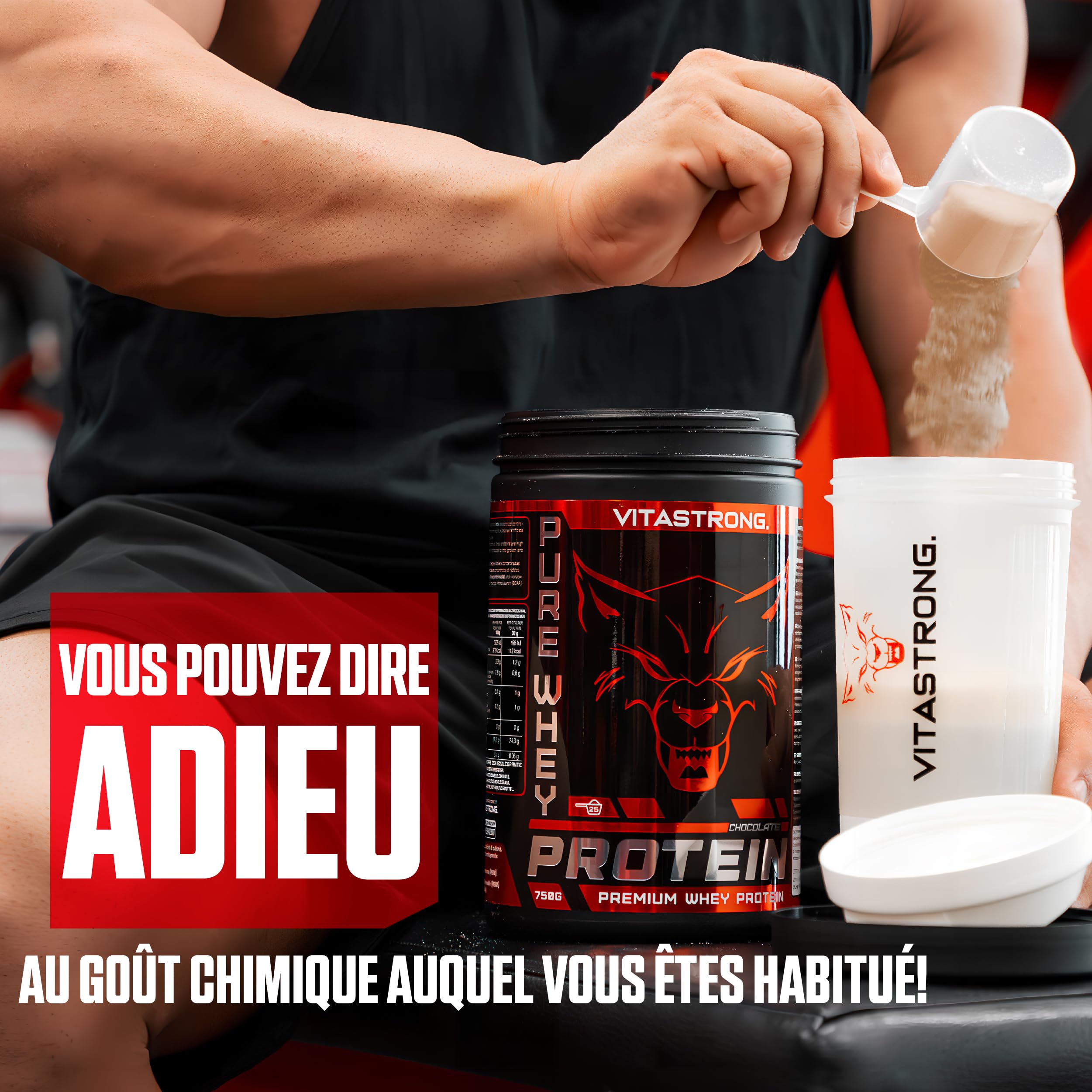 Vitastrong Protéines Whey Isolat Concentré chocolat 23 g