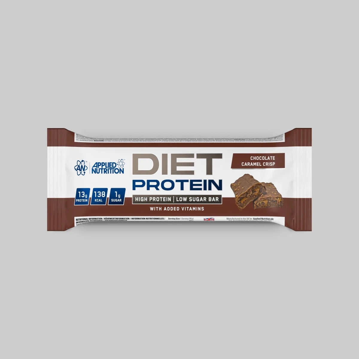 Applied Nutrition Diet Protein Bar barre chocolat caramel 45g 12g