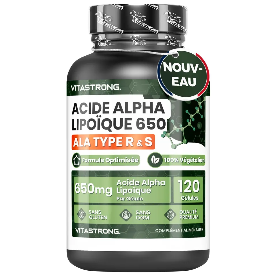Vitastrong Vitalité acide alpha-lipoïque zinc 650mg 120 gélules