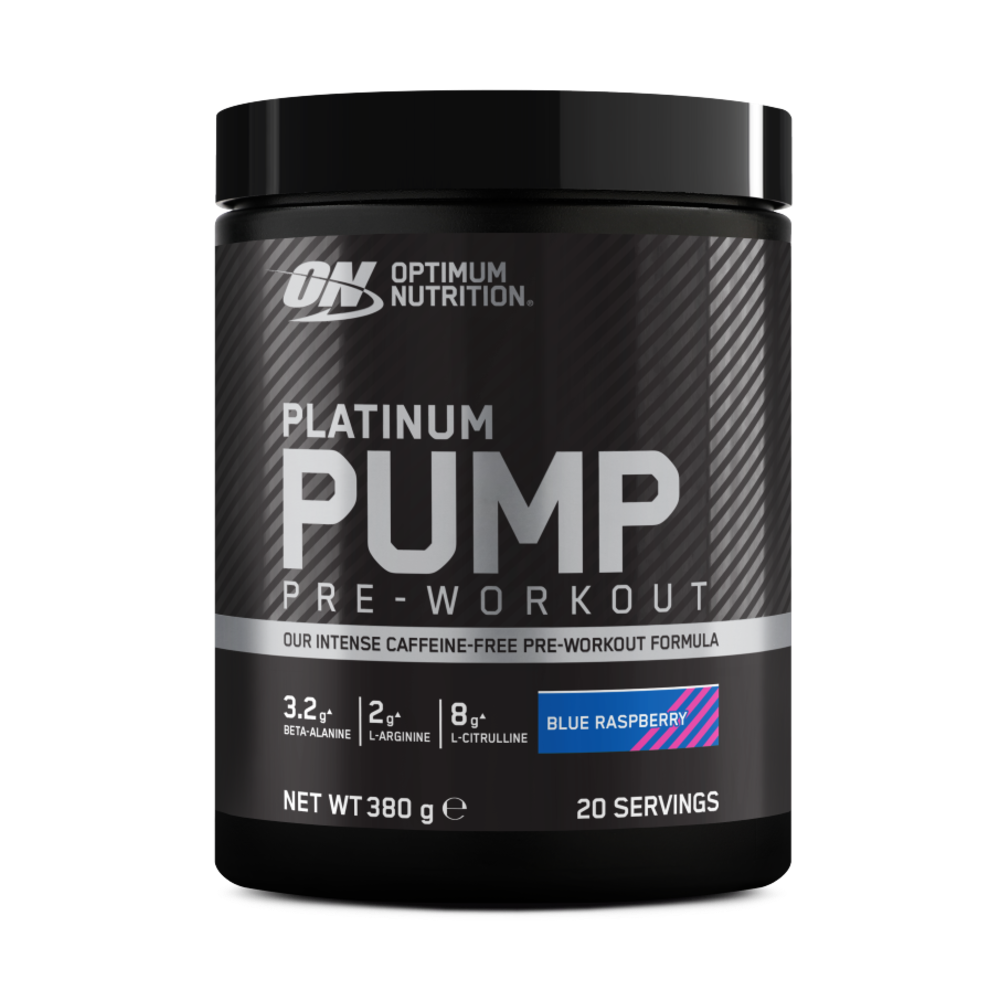 Optimum Nutrition Platinum Pump pré-workout sans caféine 380 g framboise