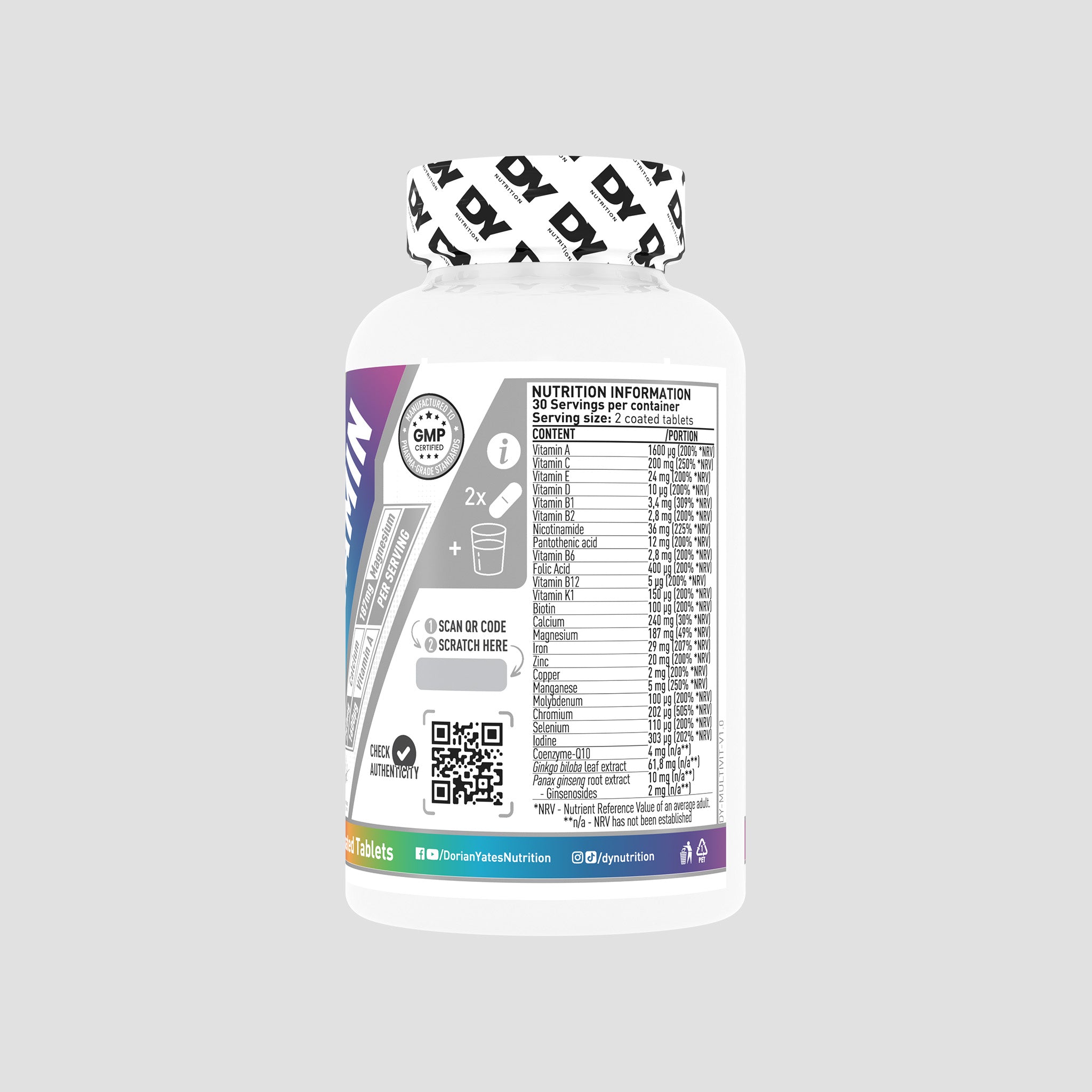 DY Nutrition Multivitamin Complex multivitamines ginseng Q10