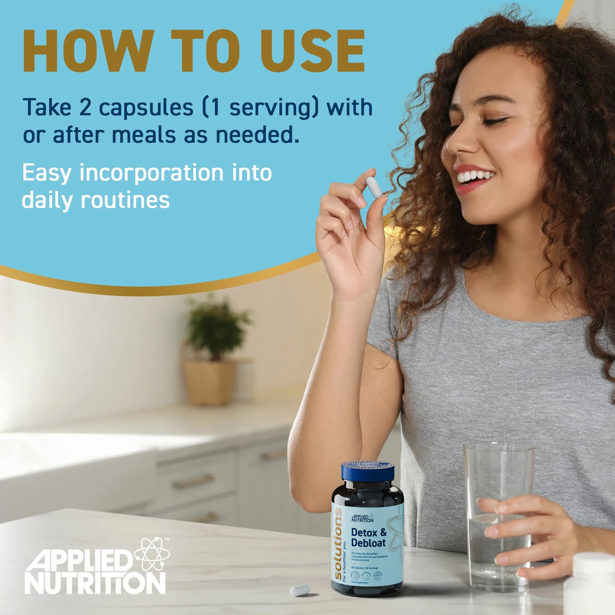 Applied Nutrition Detox Debloat gélules digestion 60 gélules
