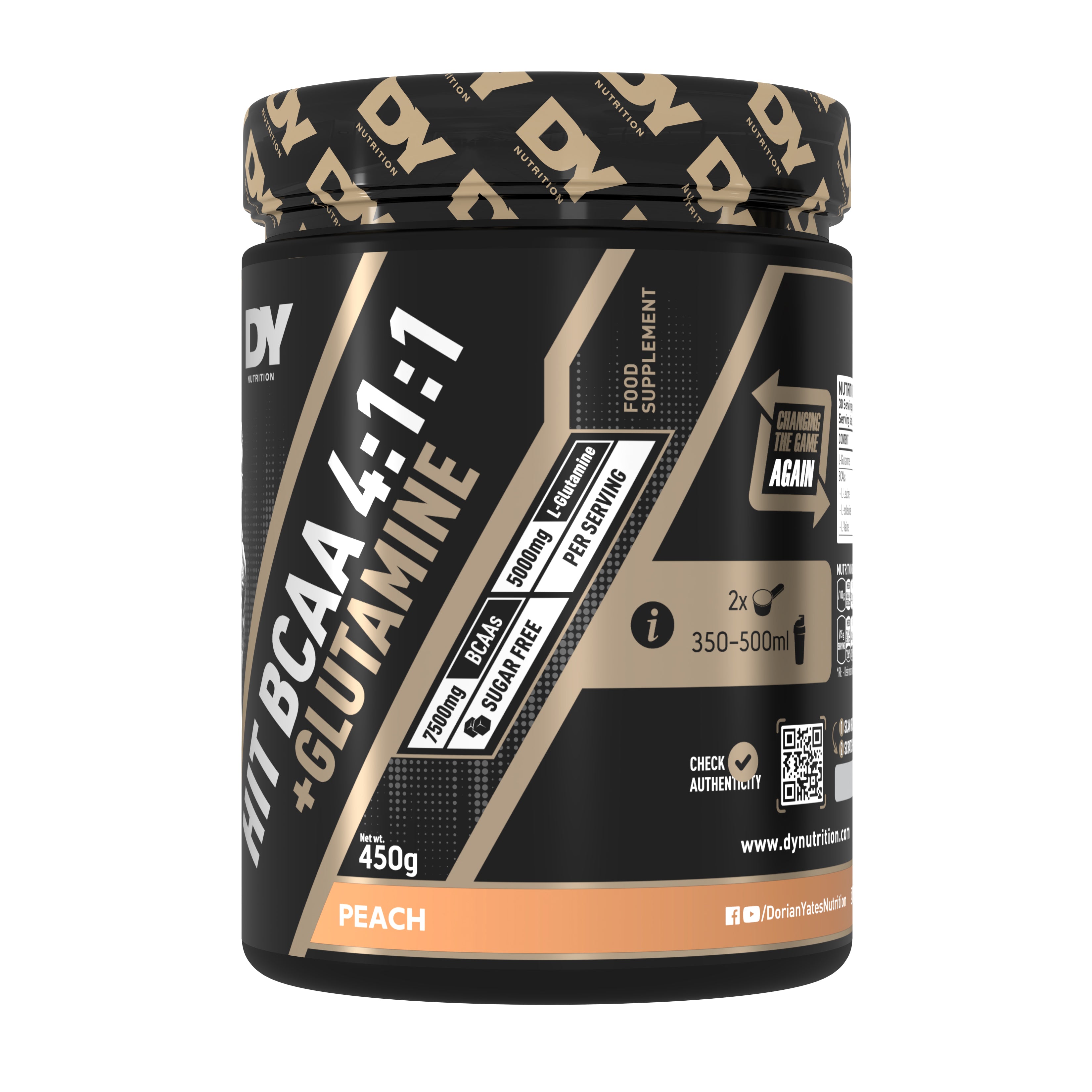 DY HIT BCAA 4:1:1 Glutamine 450g poudre fraise