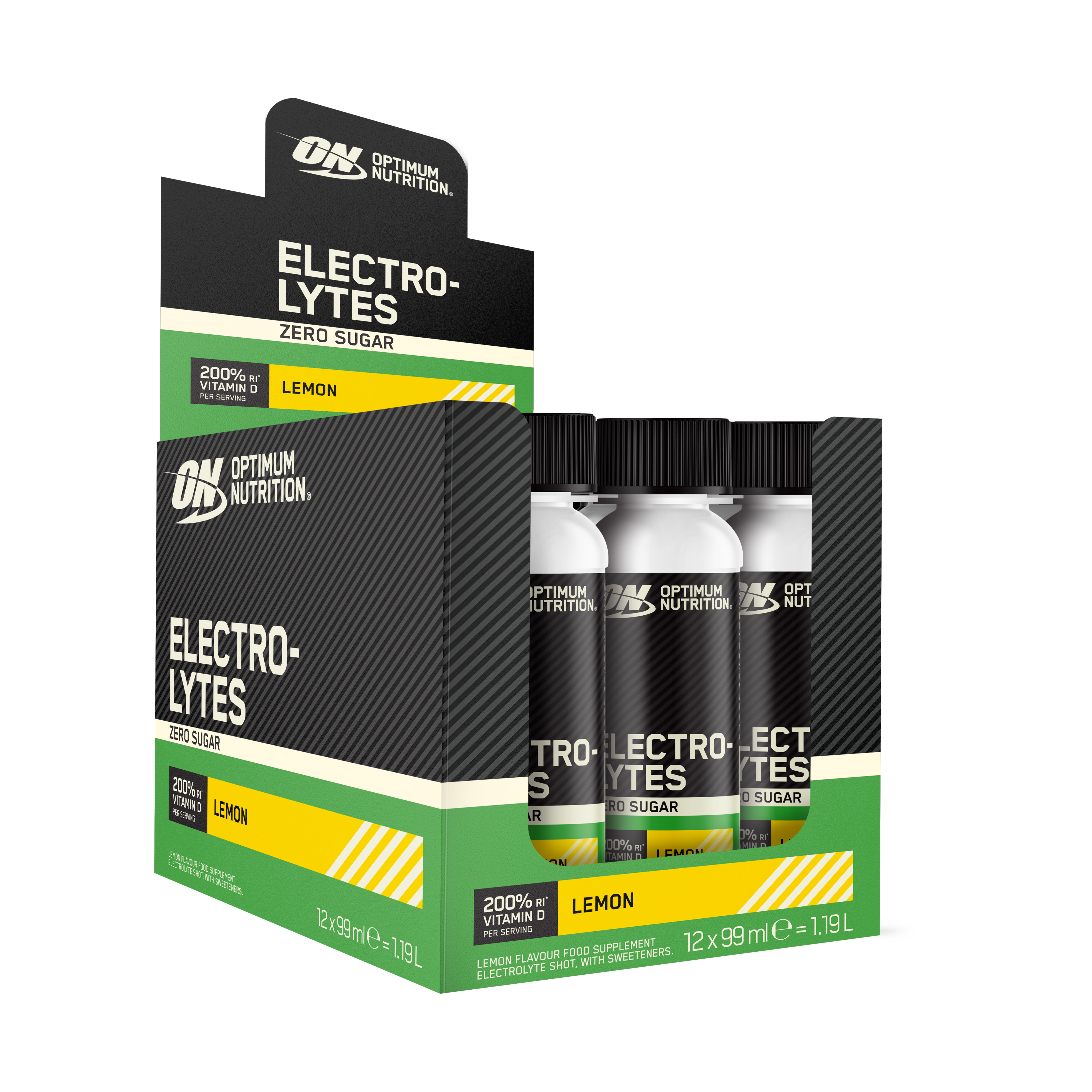 Optimum Nutrition Electrolytes Shot citron 12x99 ml zéro sucre