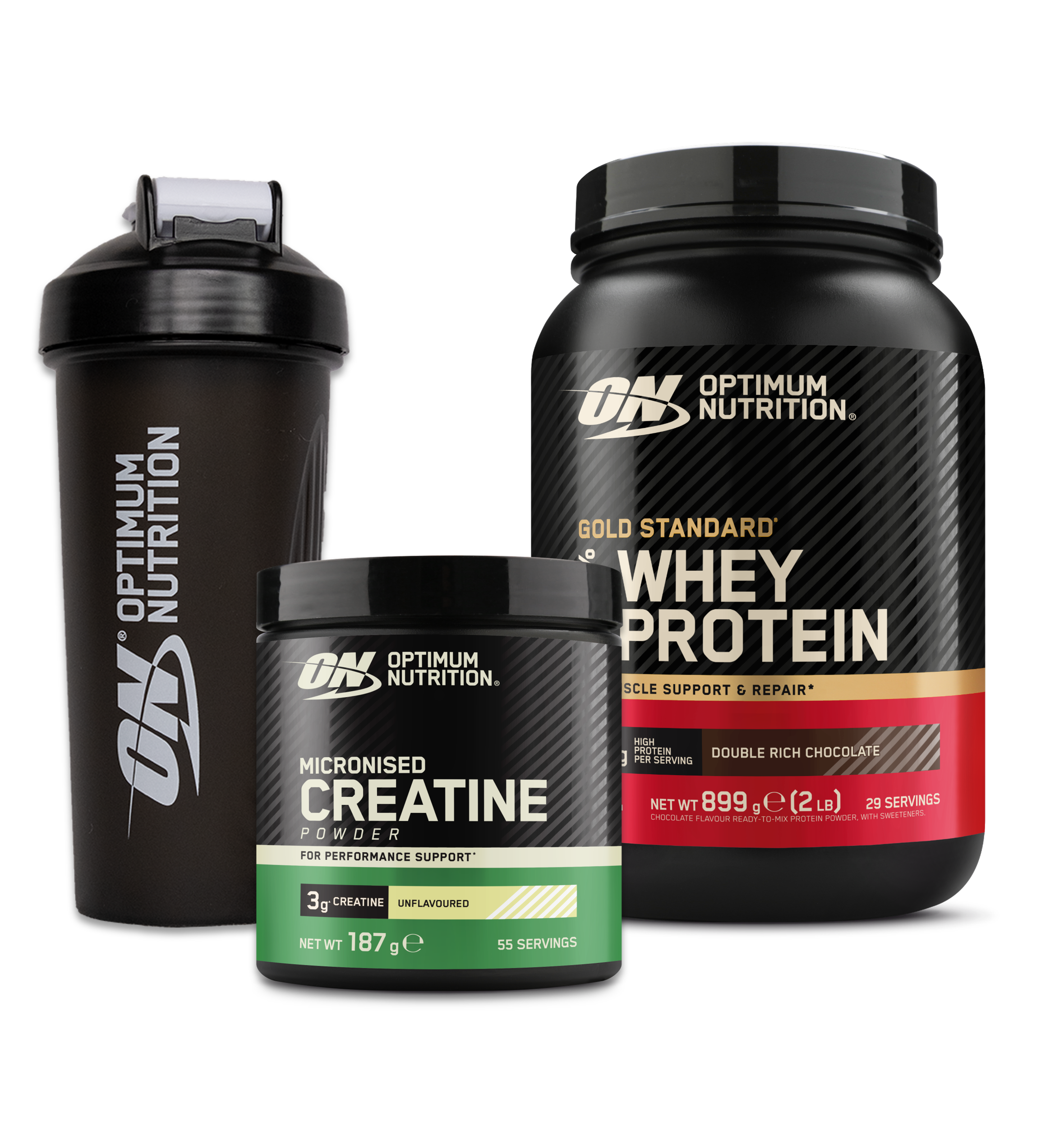 Optimum Nutrition Gold Standard pack whey créatine + shaker