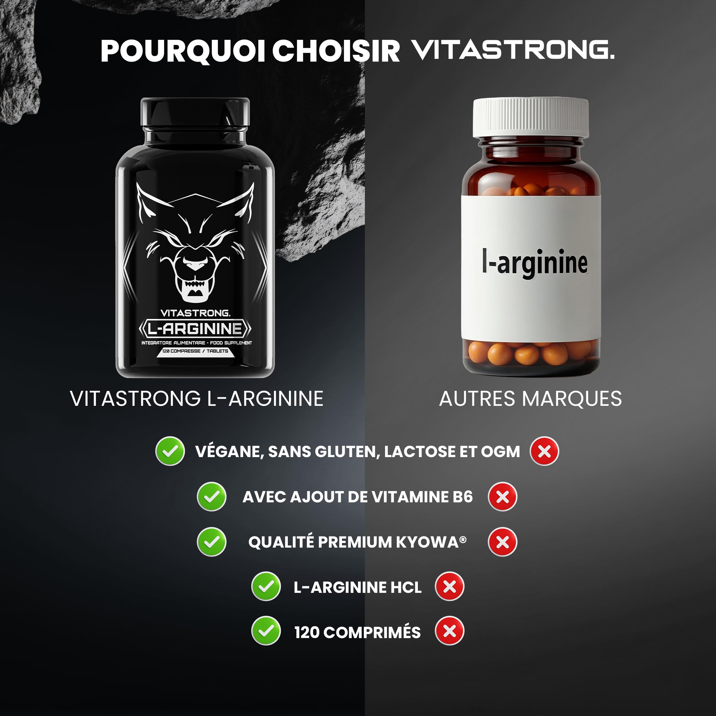 Vitastrong Arginine 4500 mg + B6 comprimés 120 cpr Kyowa
