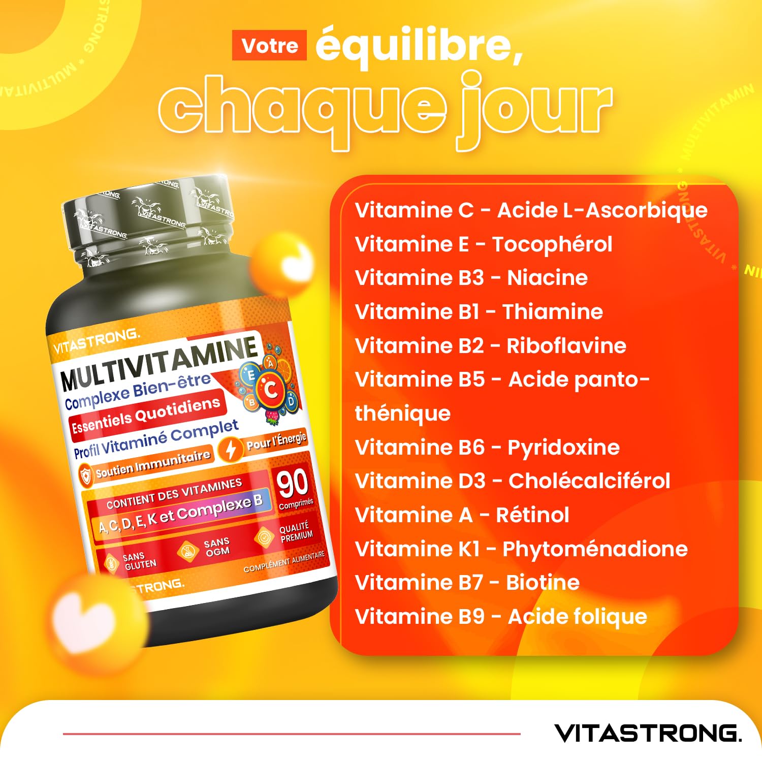 Vitastrong Multivitamines Complètes 13 vitamines homme femme