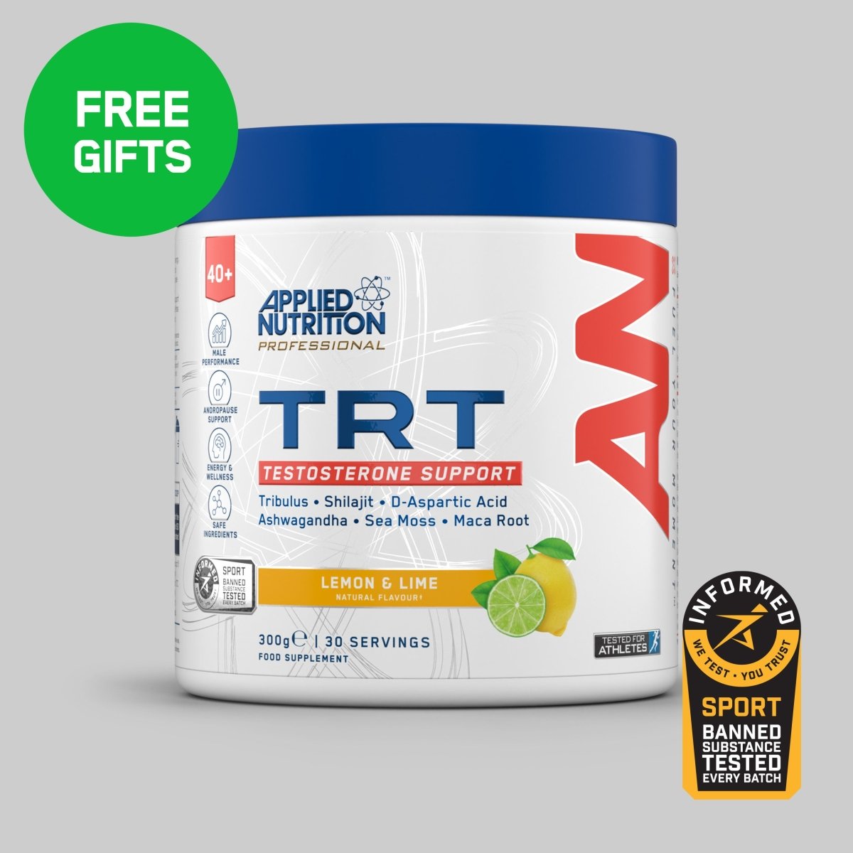 Applied Nutrition TRT testostérone poudre 300g citron