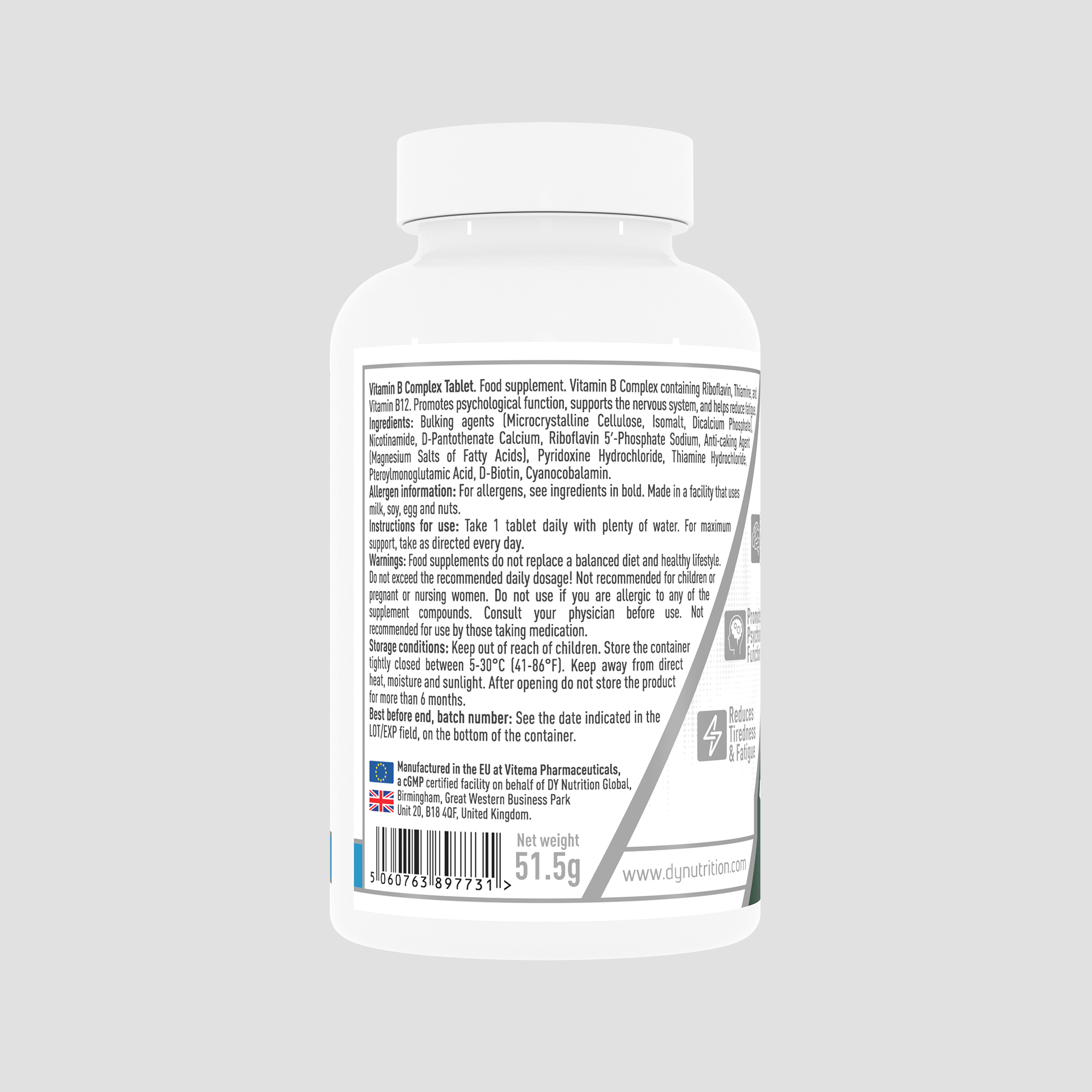 DY Nutrition Vitamin B Complex vitamines B énergie 1 comprimé