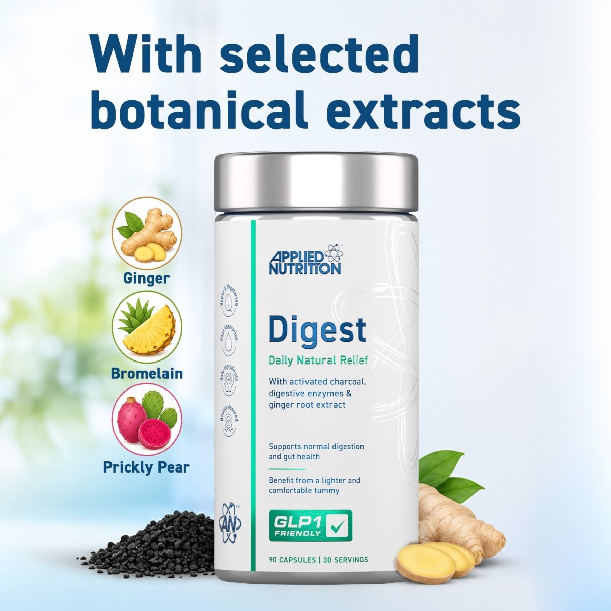 Applied Nutrition GLP-1 Digest gélules digestion charbon actif