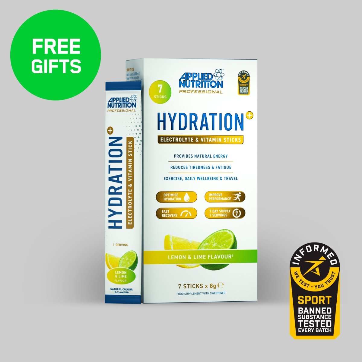 Applied Nutrition Hydration+ électrolytes Tropical Vibes 7 sticks
