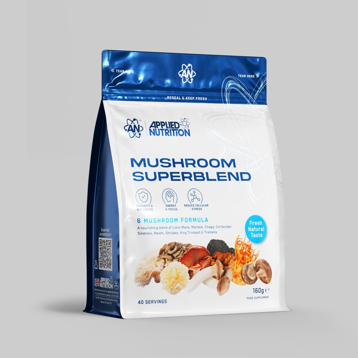 Applied Nutrition Mushroom Superblend poudre champignons 160g 8 champignons