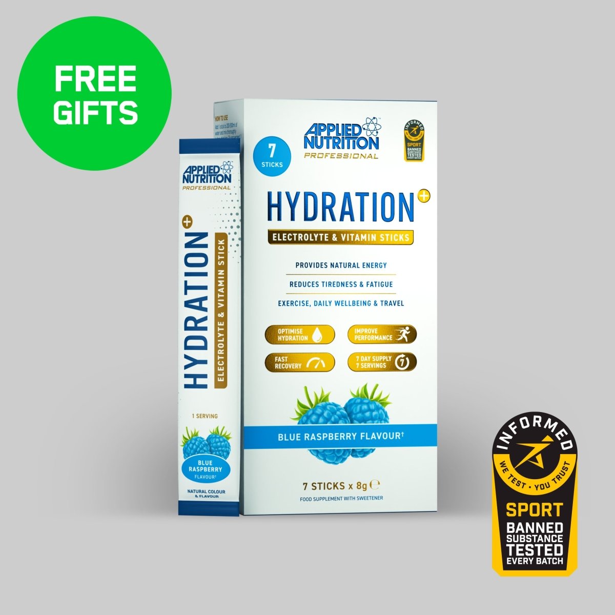 Applied Nutrition Hydration+ électrolytes Tropical Vibes 7 sticks