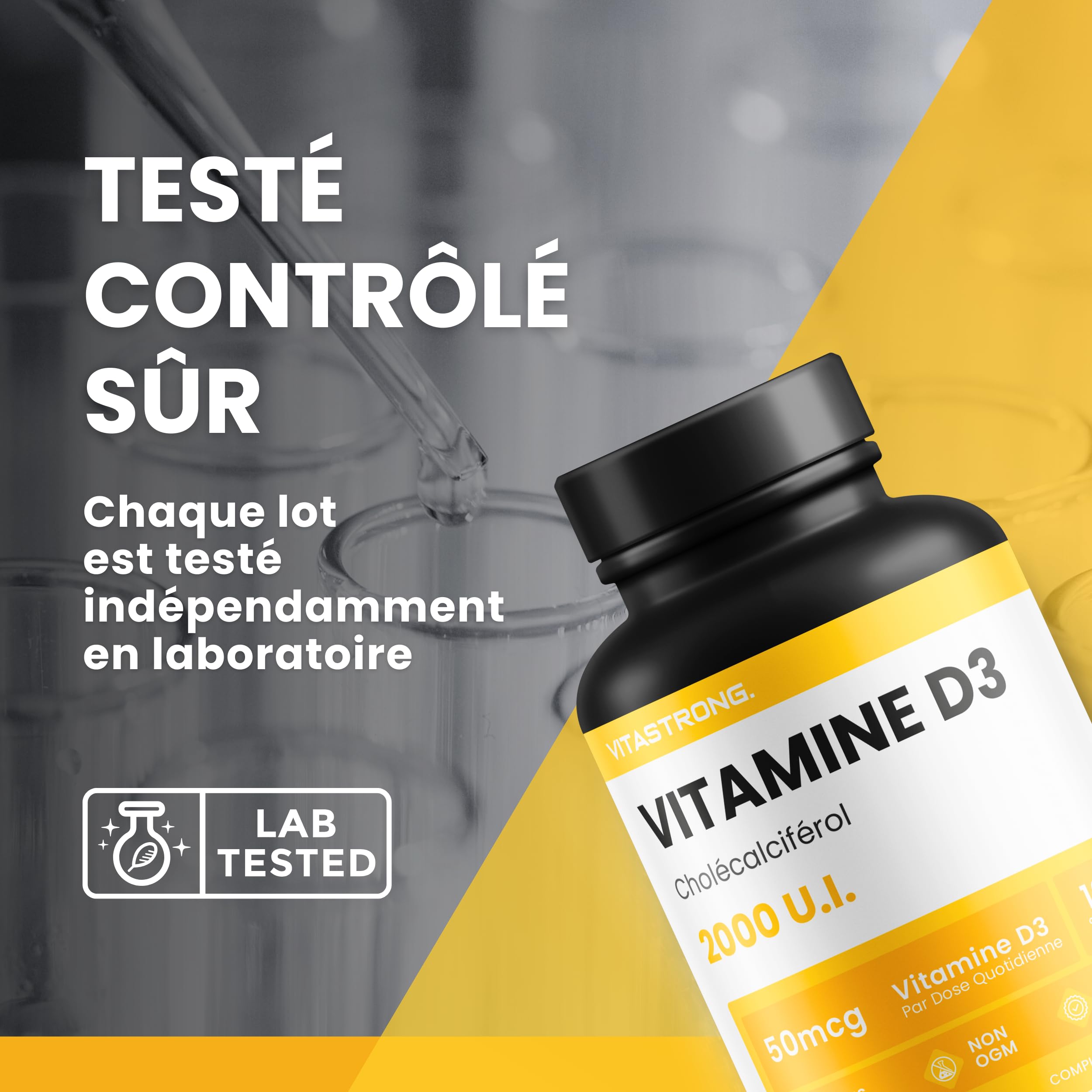Vitastrong Vitamine D3 2000 UI softgels immunité