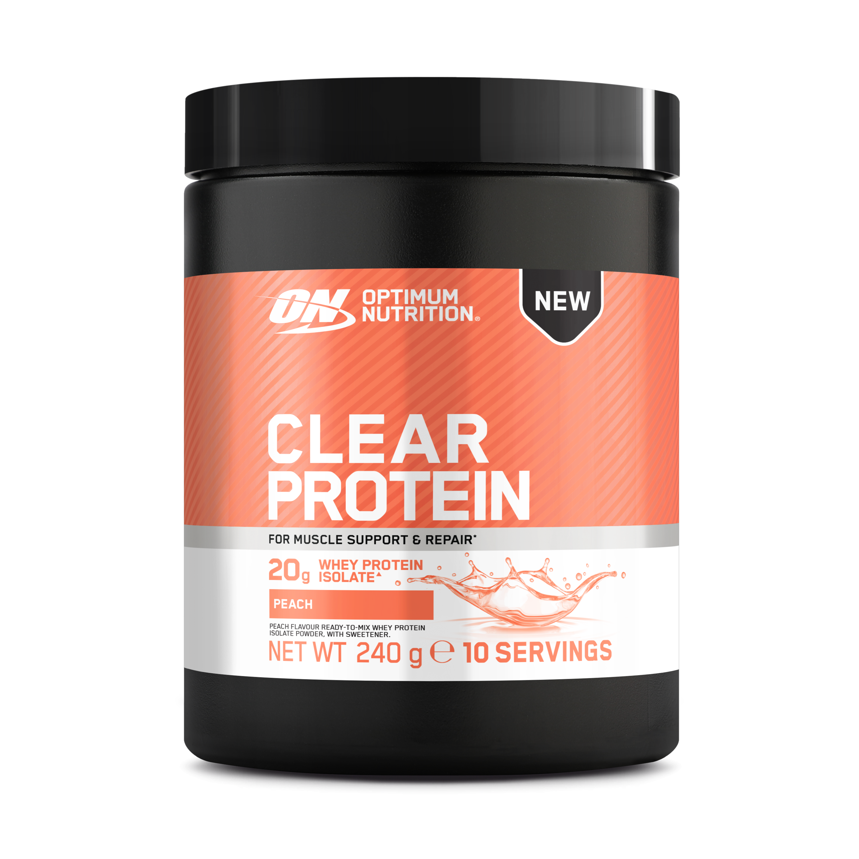 Optimum Nutrition Clear Protein poudre pêche 480g 20g