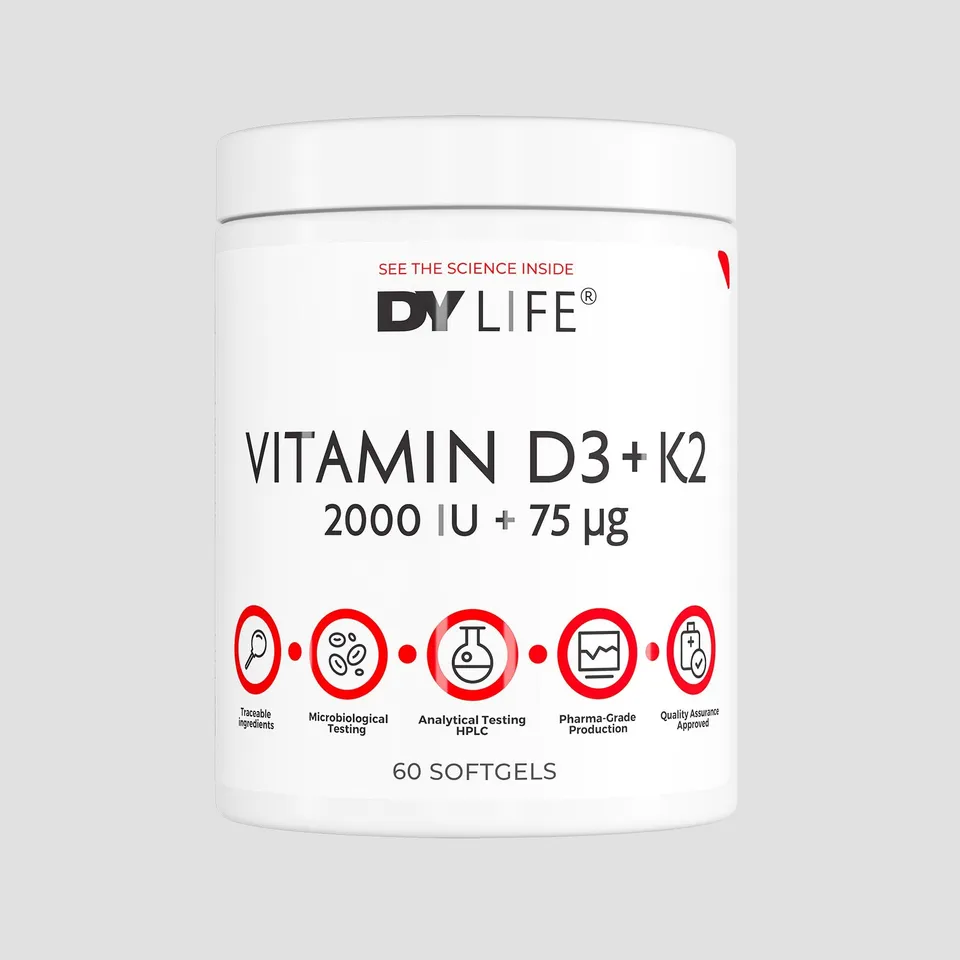 DY Nutrition D3+K2 2000 UI Vitamine 60 gélules os
