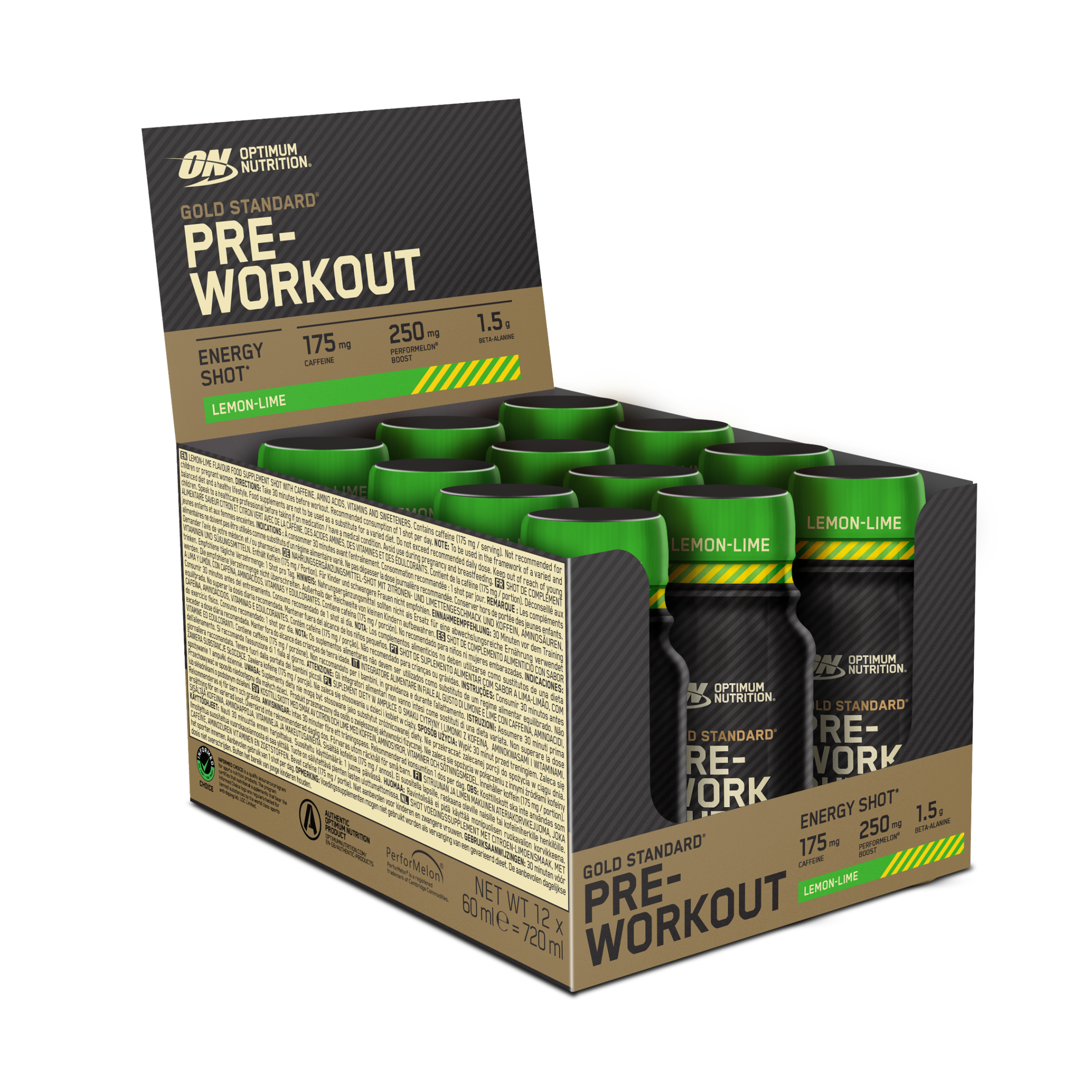 Optimum Gold Standard Pre-Workout Shot Cola 60 ml Caféine
