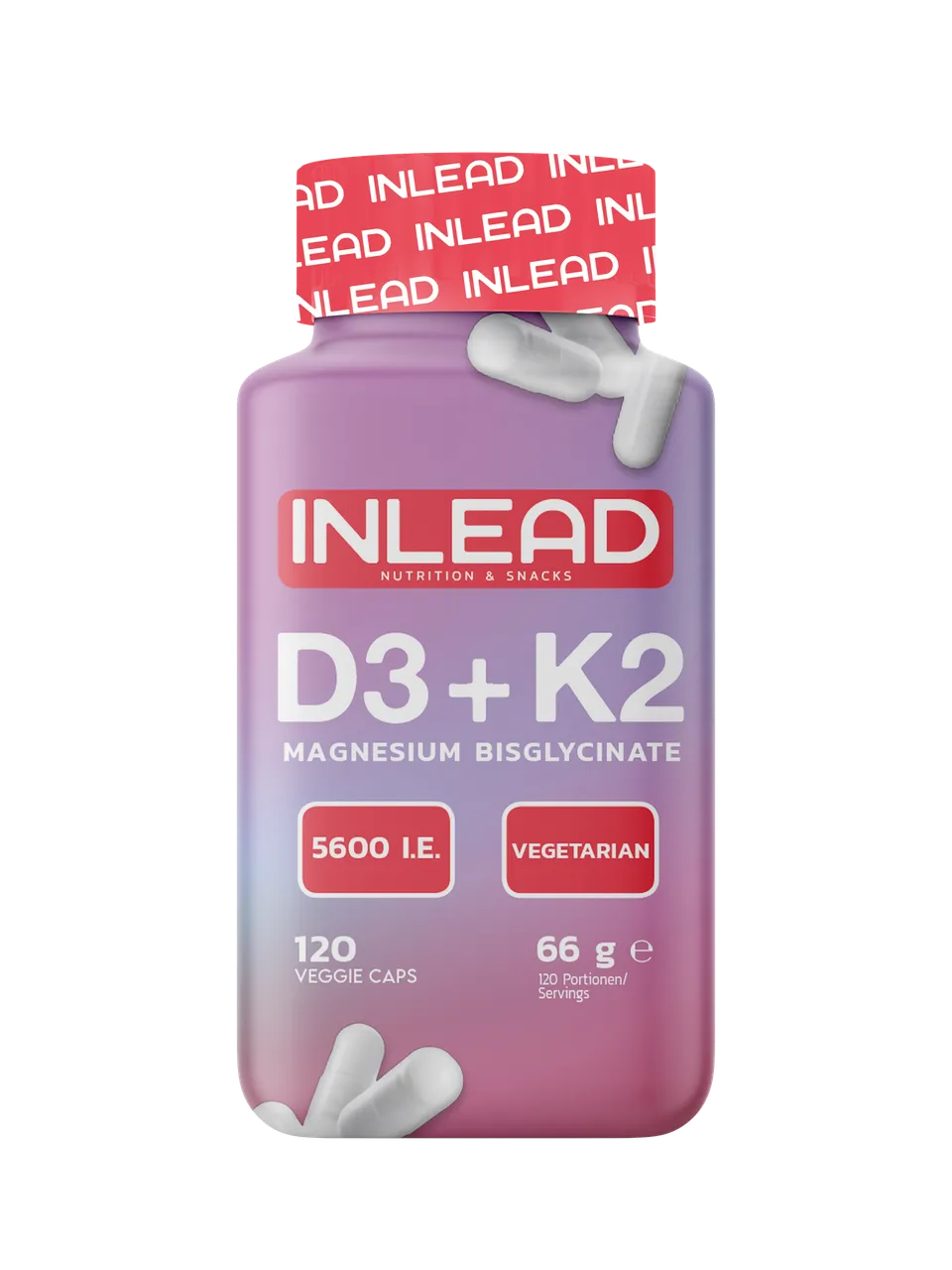 Inlead Vitamine D3 K2 Magnésium gélules 120 os