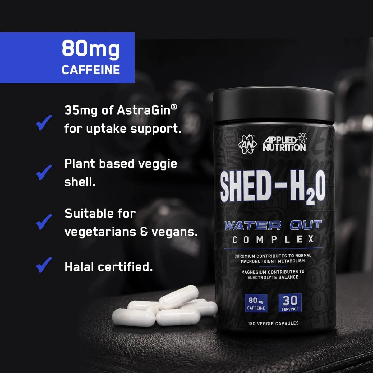 Applied Nutrition Shed-H2O draineur 180 gélules