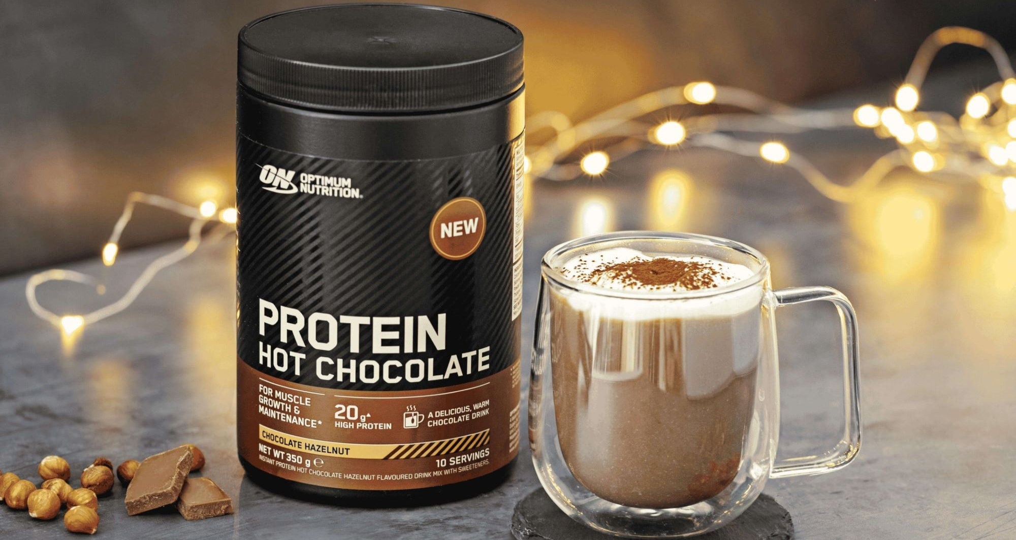 Optimum Nutrition Protein whey chocolat chaud 350 g 20g