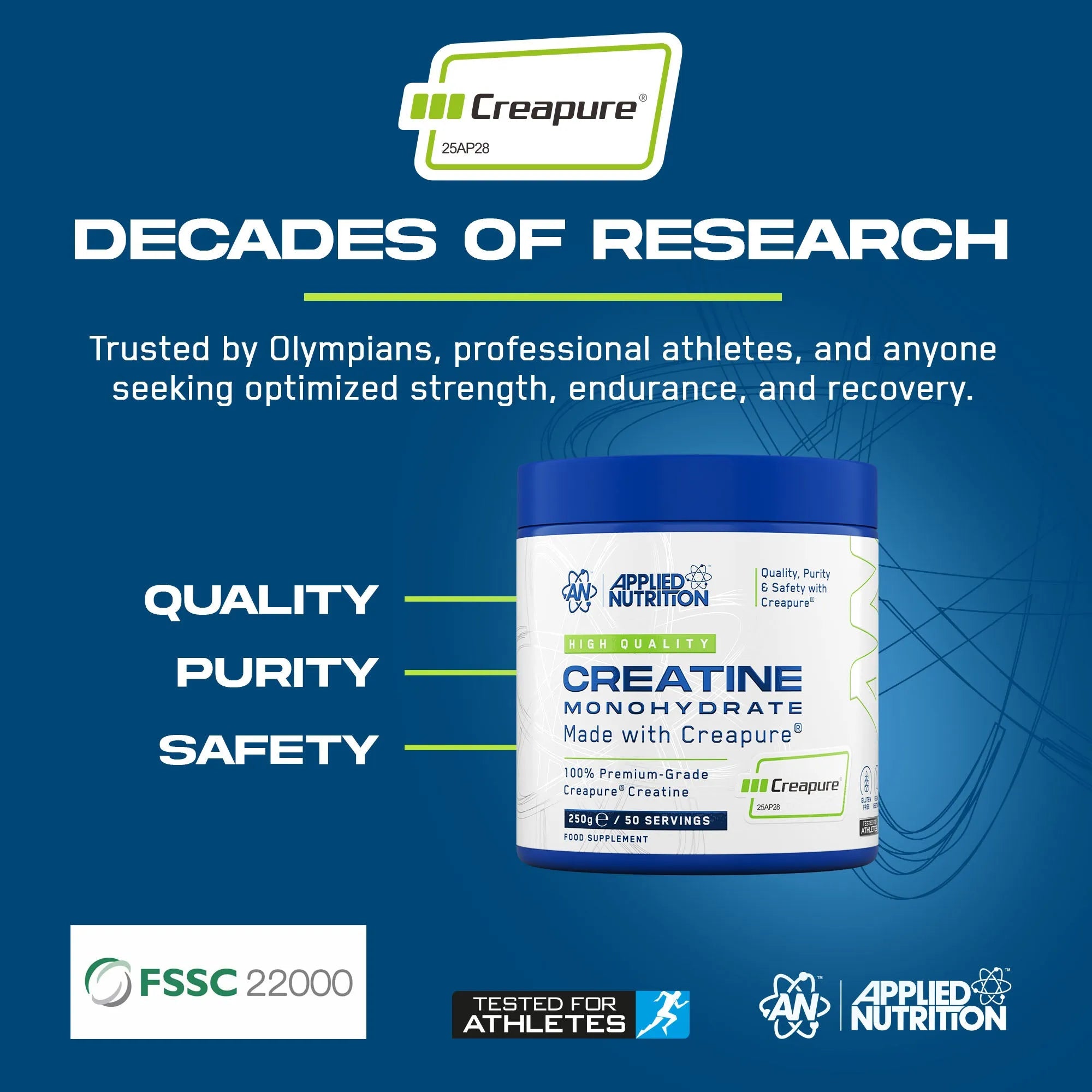 Applied Nutrition Creatine Creapure Créatine Monohydrate Poudre
