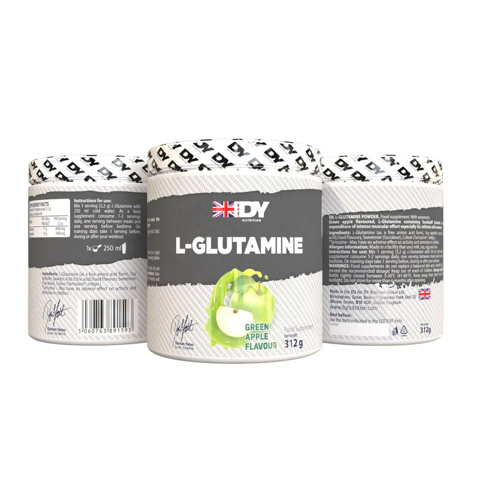DY Nutrition L-Glutamine poudre 312g pomme verte