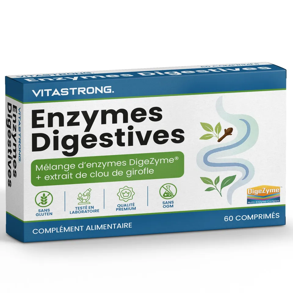 Vitastrong Digestion Enzymes Digestives 60 comprimés DigeZyme