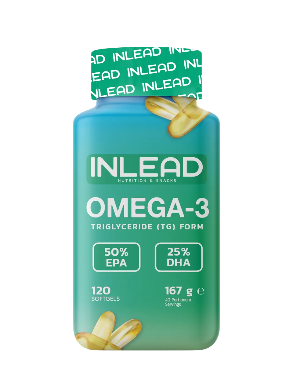 Inlead Omega-3 capsules EPA DHA 120 caps sans gluten