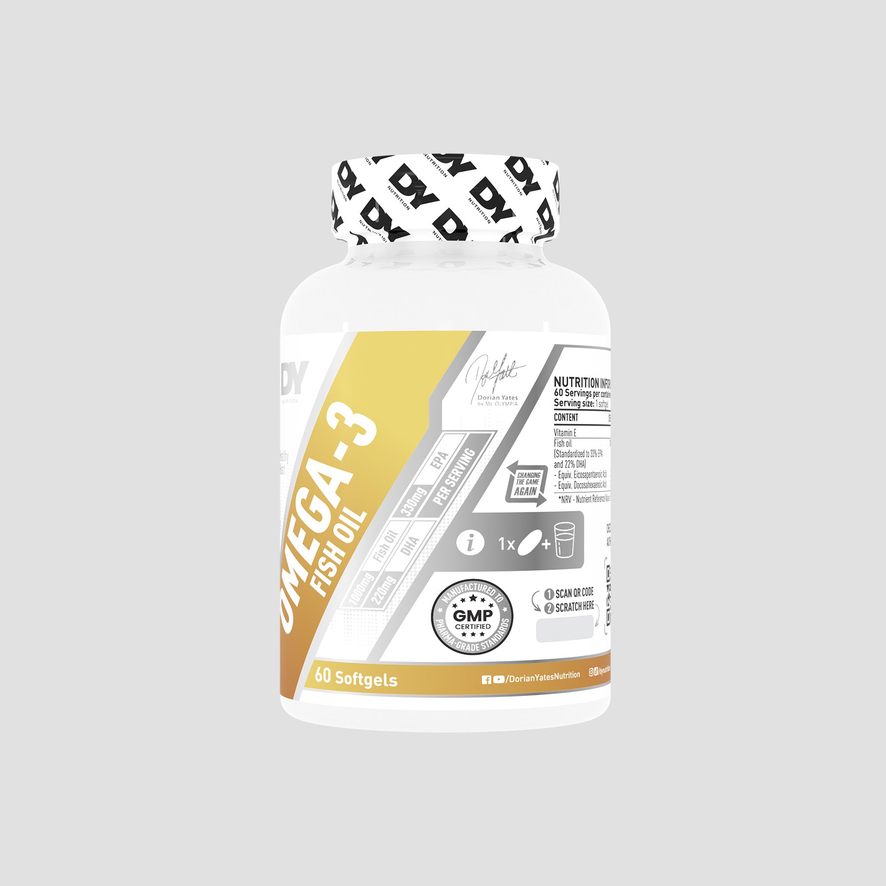 DY Nutrition Oméga-3 Huile de Poisson EPA DHA softgels