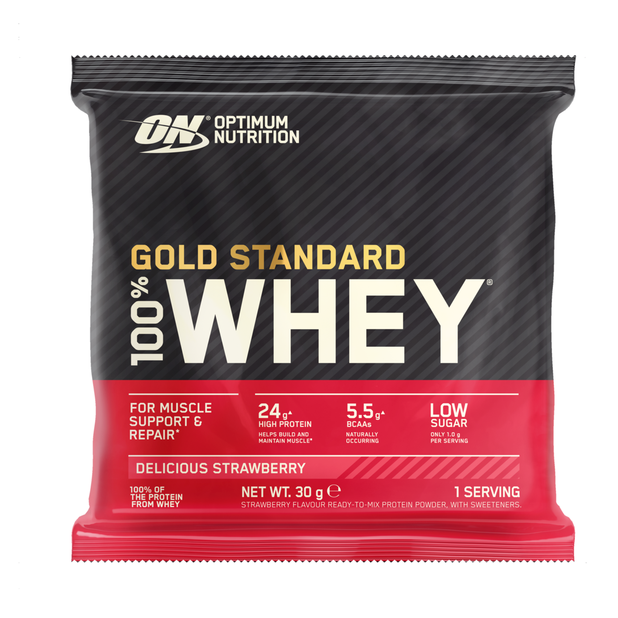 Optimum Nutrition Gold Standard Whey sachet fraise 31g 24g